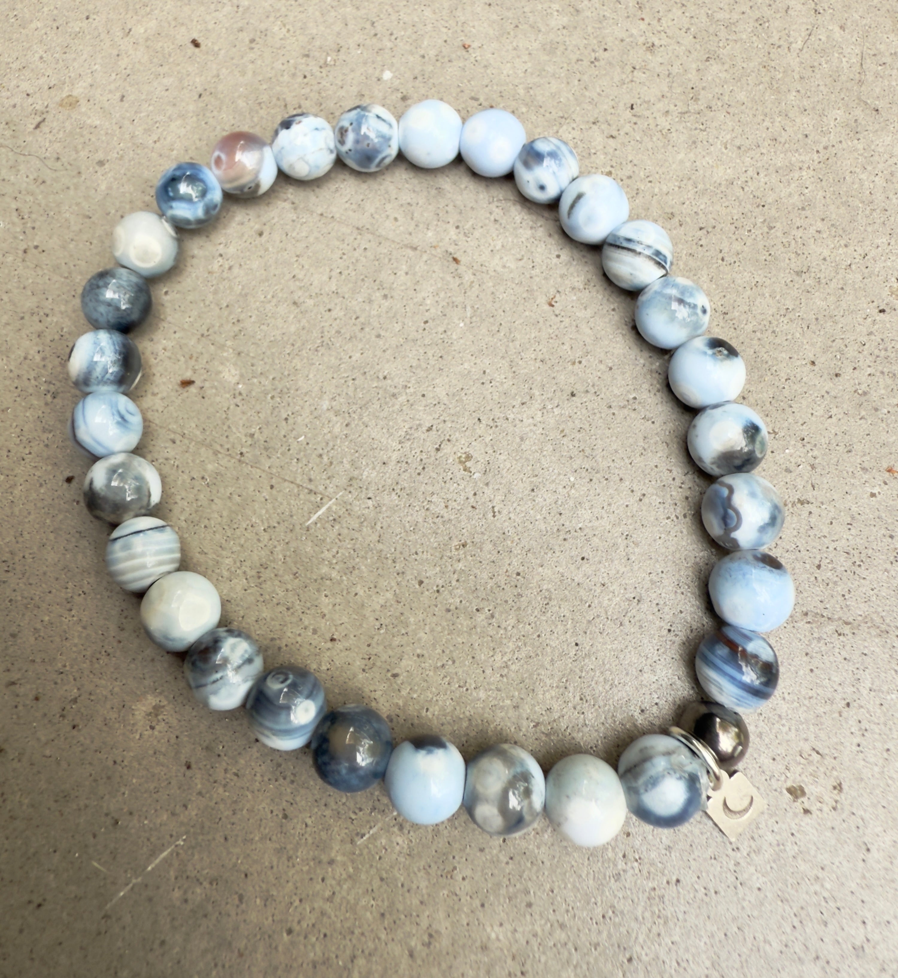 "The Scott" Blue Crackle Agate Bracelet