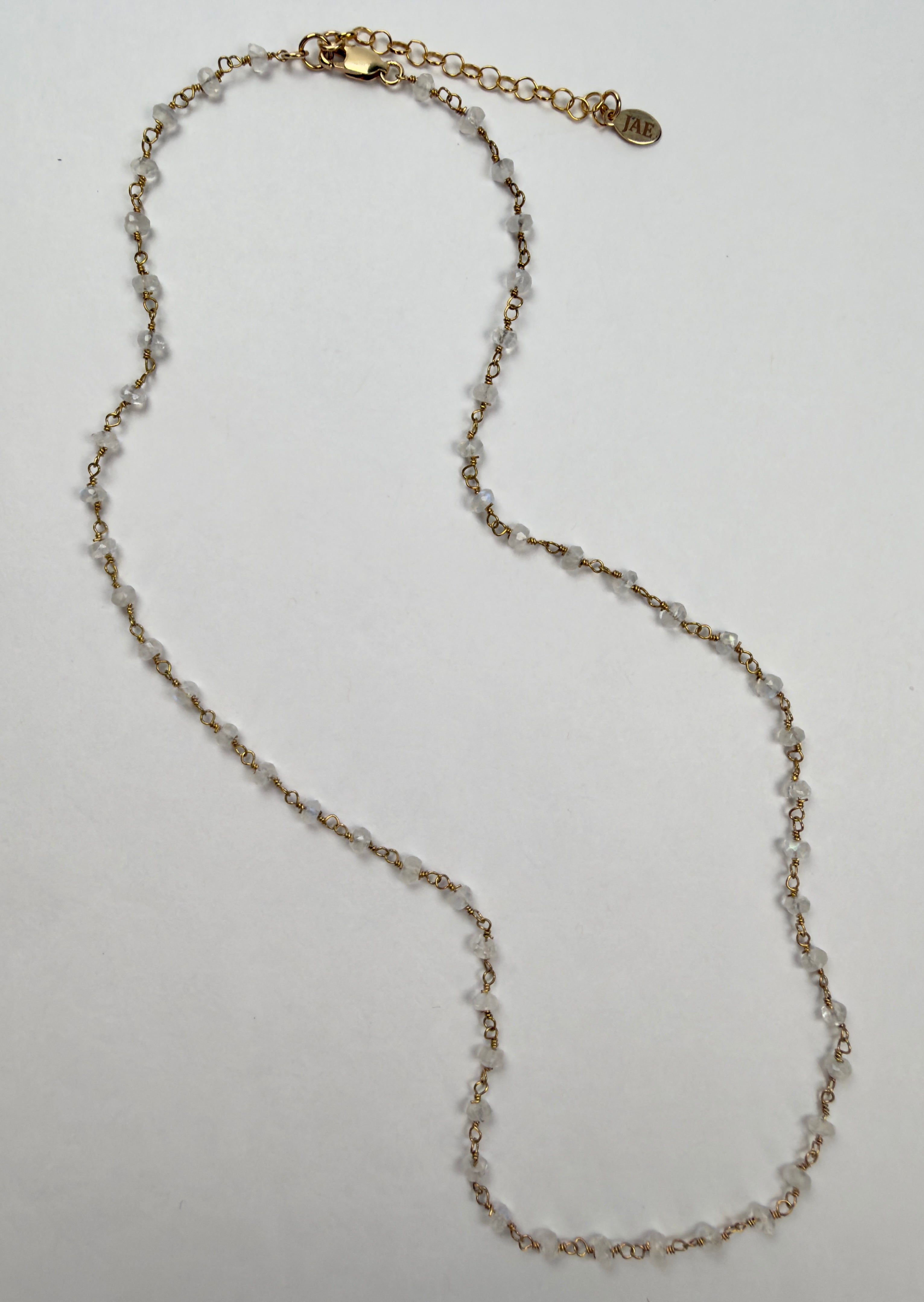 The Marjorie -Rainbow Moonstone Beaded Chain Necklace