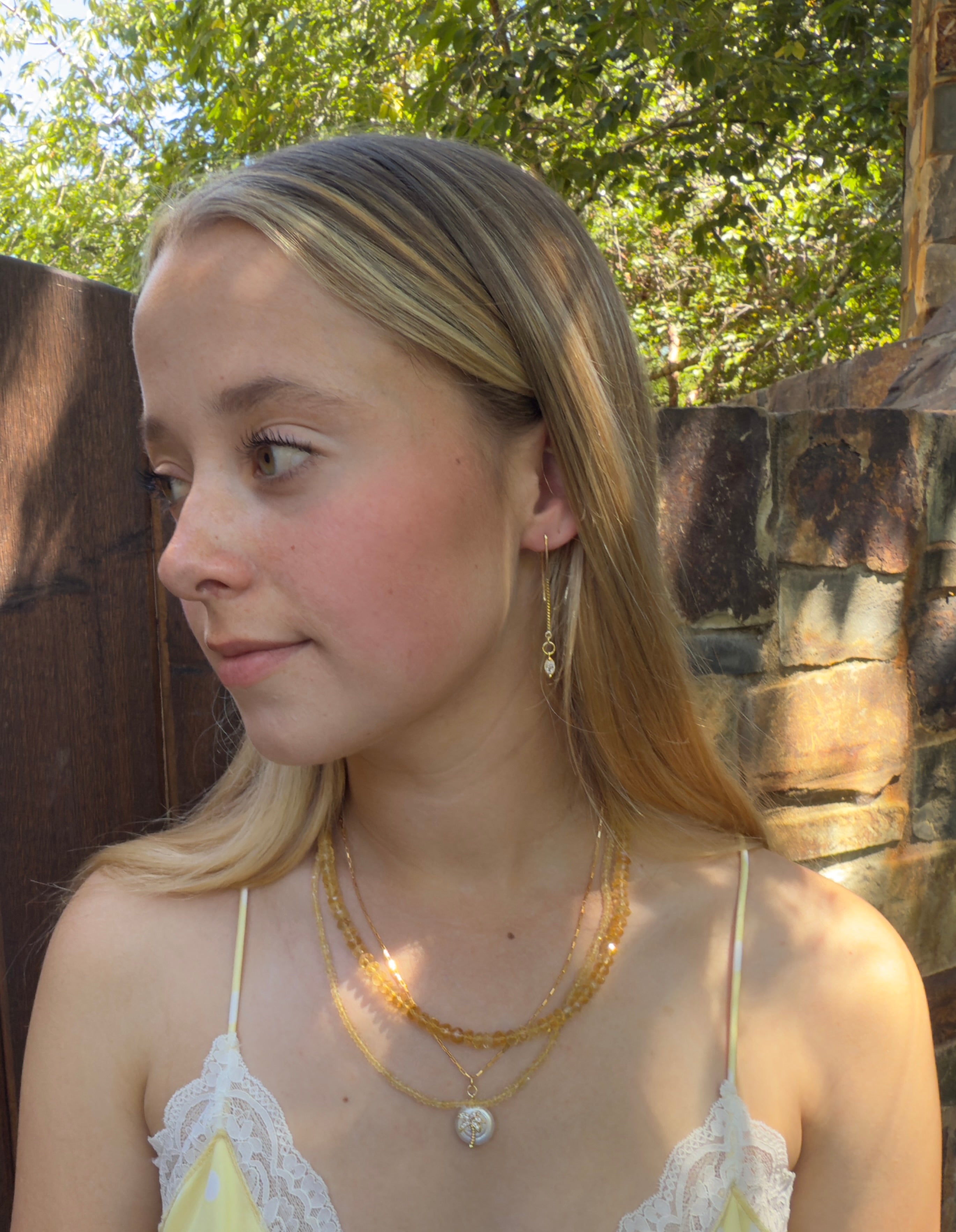 "The Billis" Pearl and Palm Tree Necklace