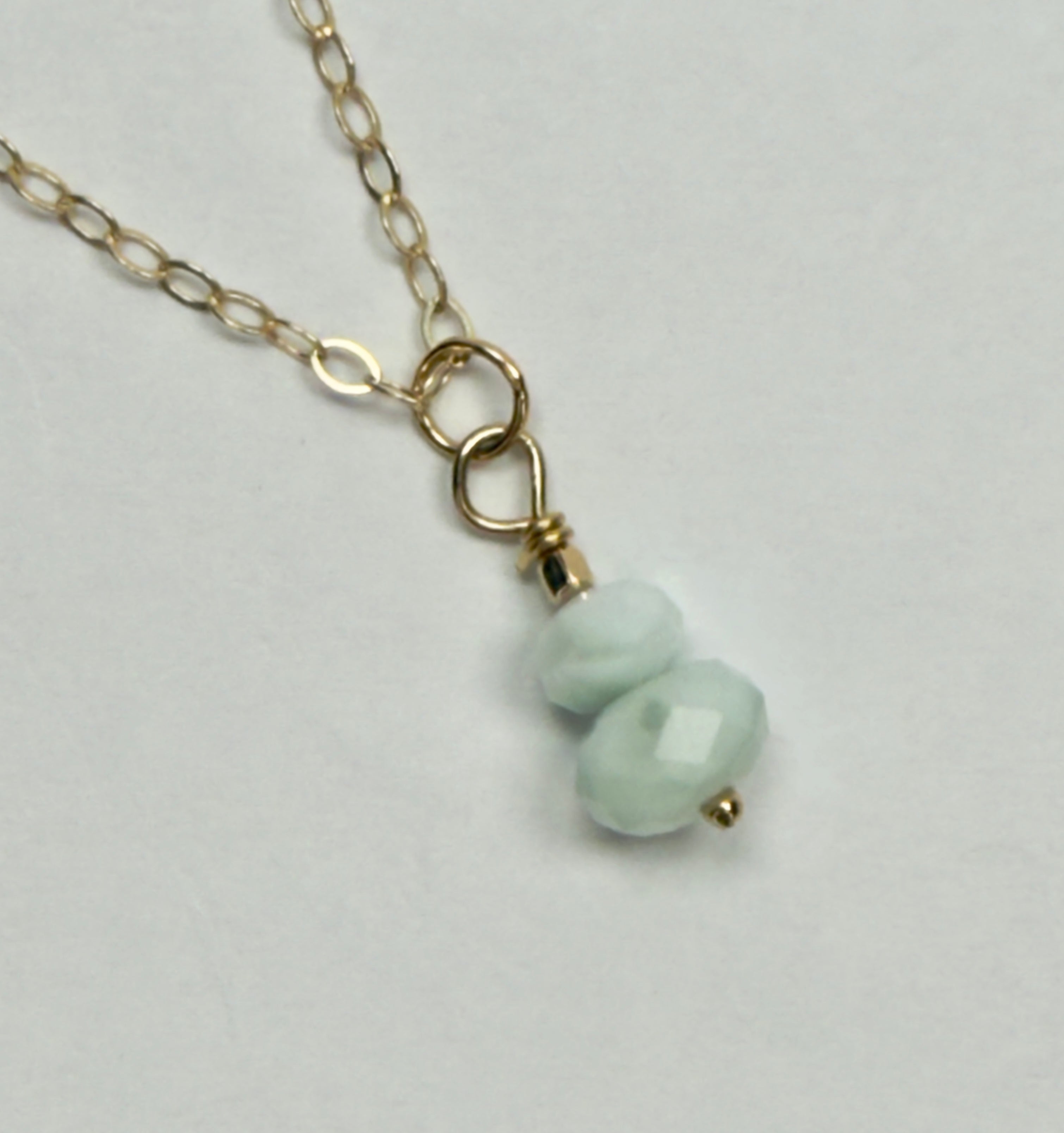 The Maude - Gold and Stacked Moonstone Charm Necklace