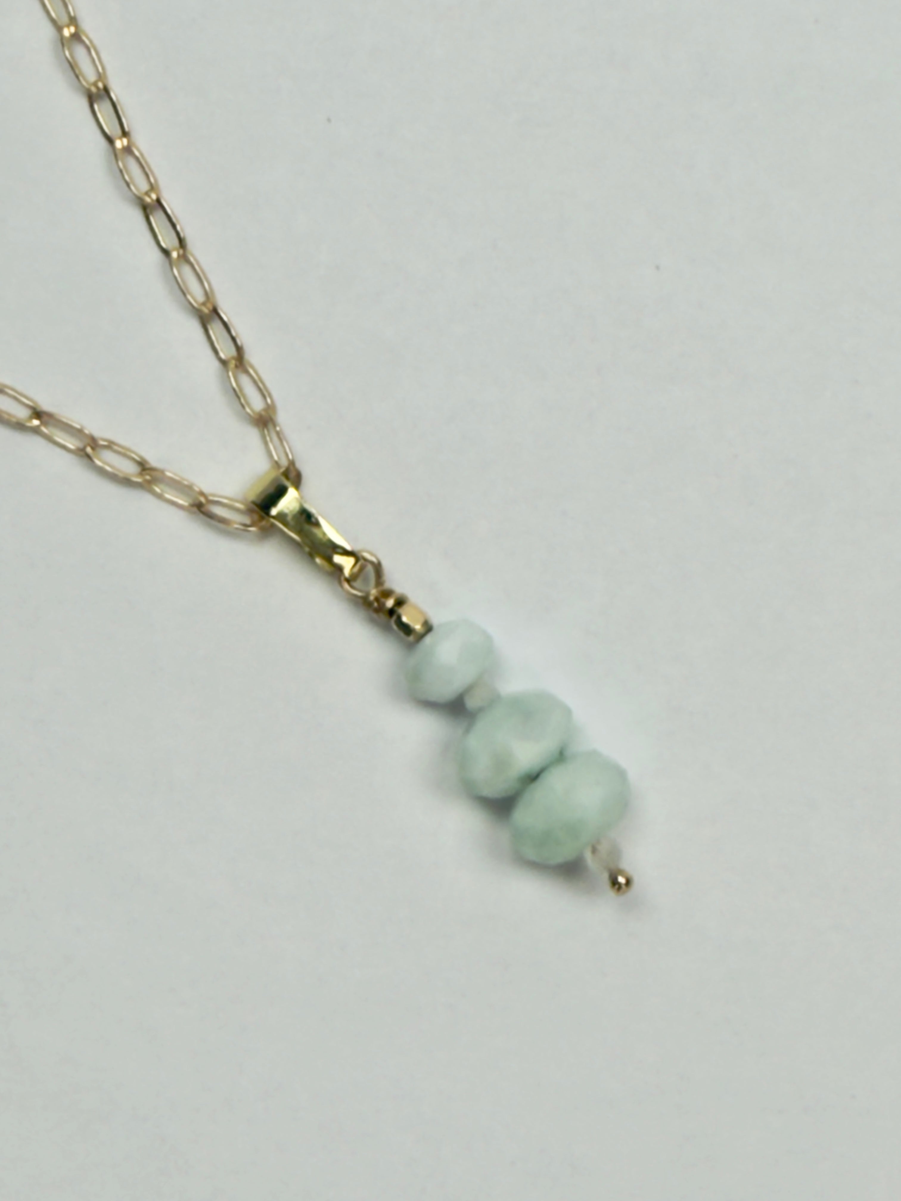 The Mireille - Mint Moonstone Pendant Necklace