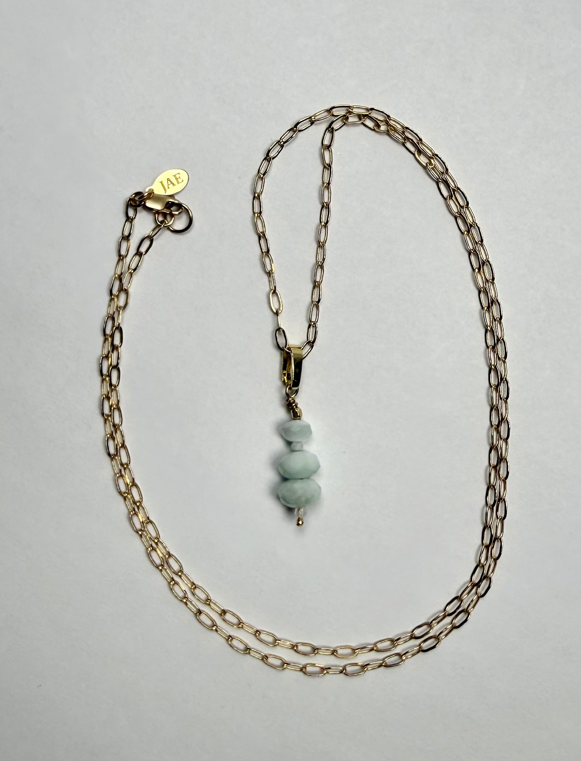 The Mireille - Mint Moonstone Pendant Necklace
