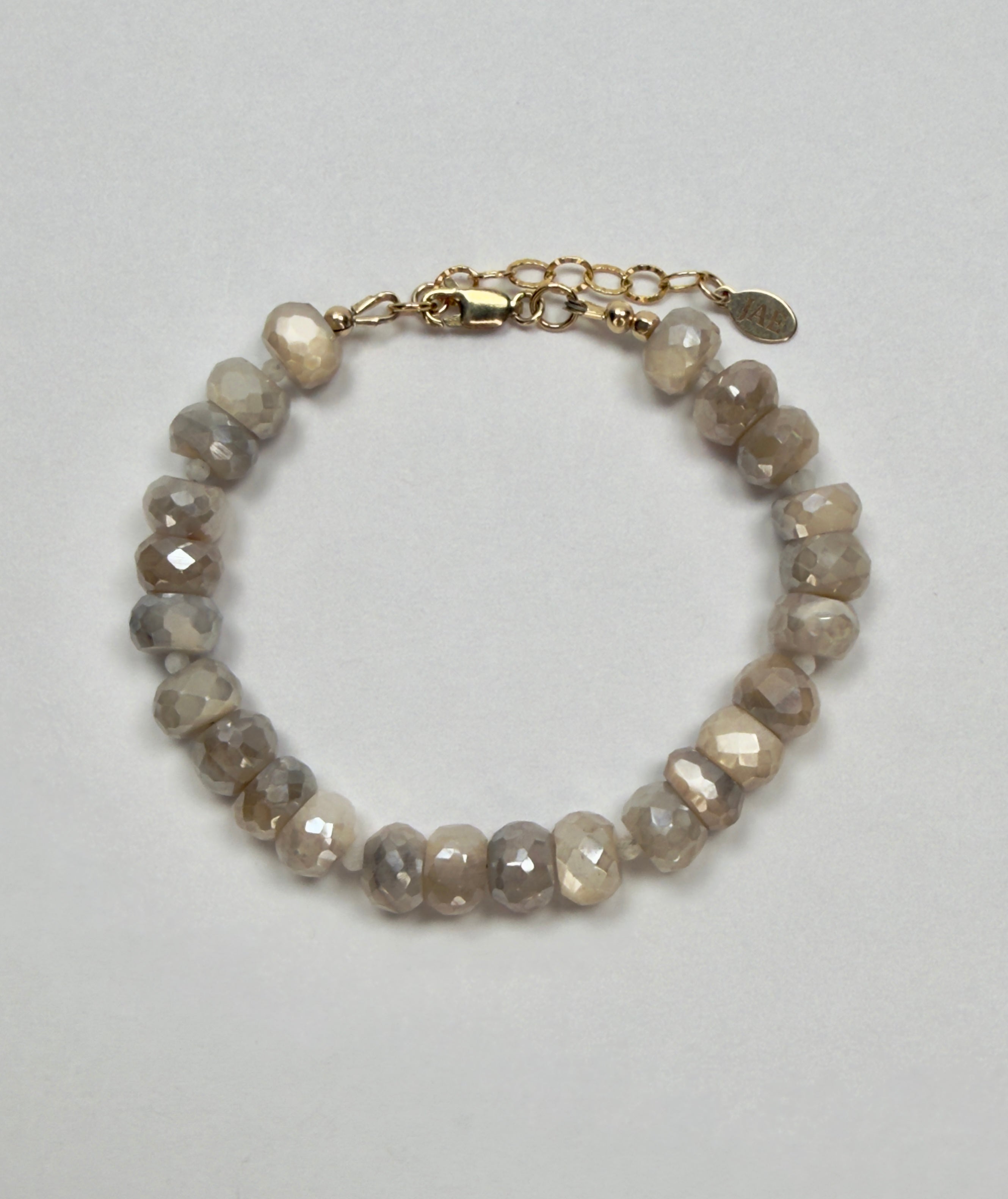 The Giselle - Champagne Moonstone Beaded Bracelet