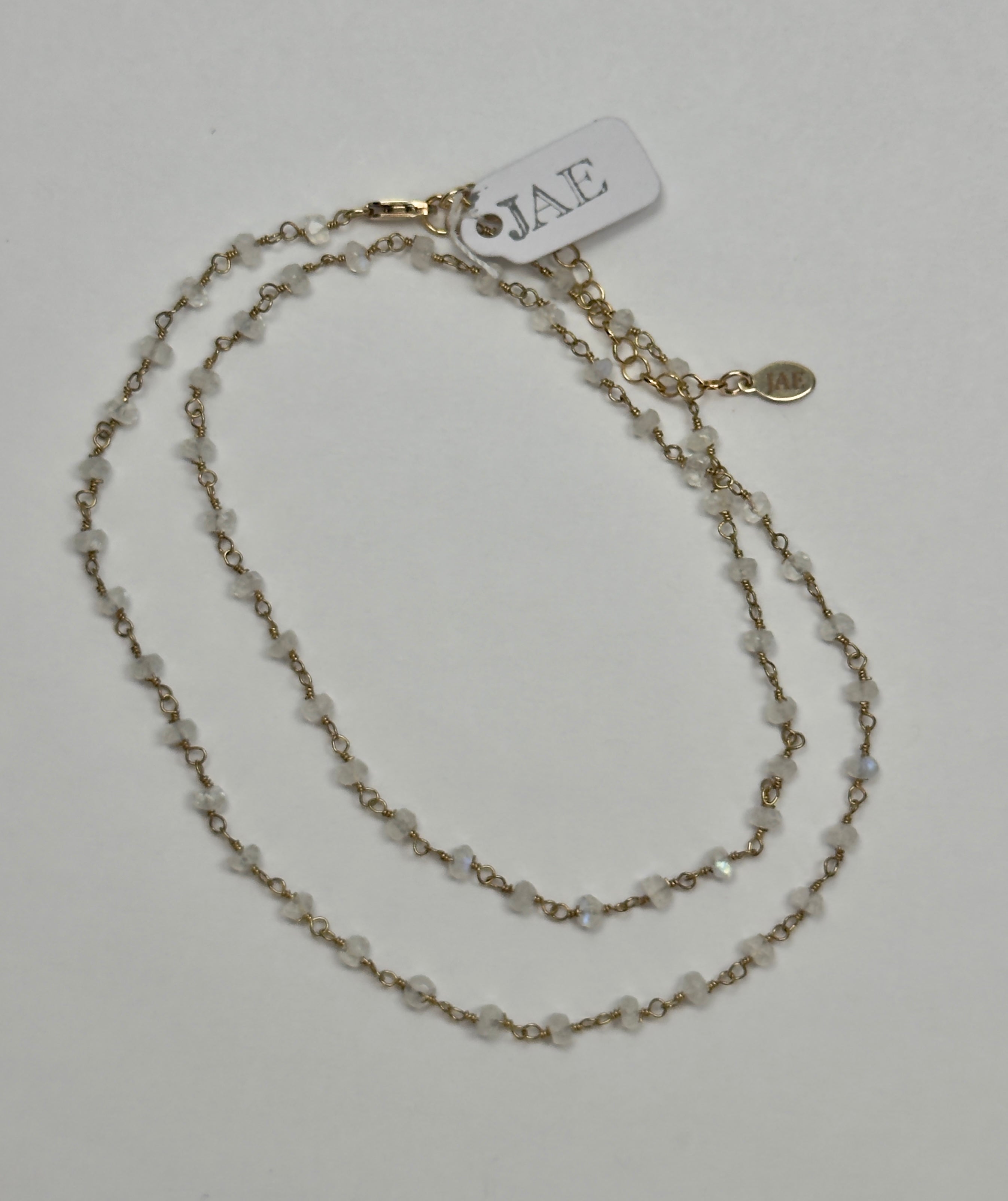 The Connie - Rainbow Moonstone Beaded Chain Necklace