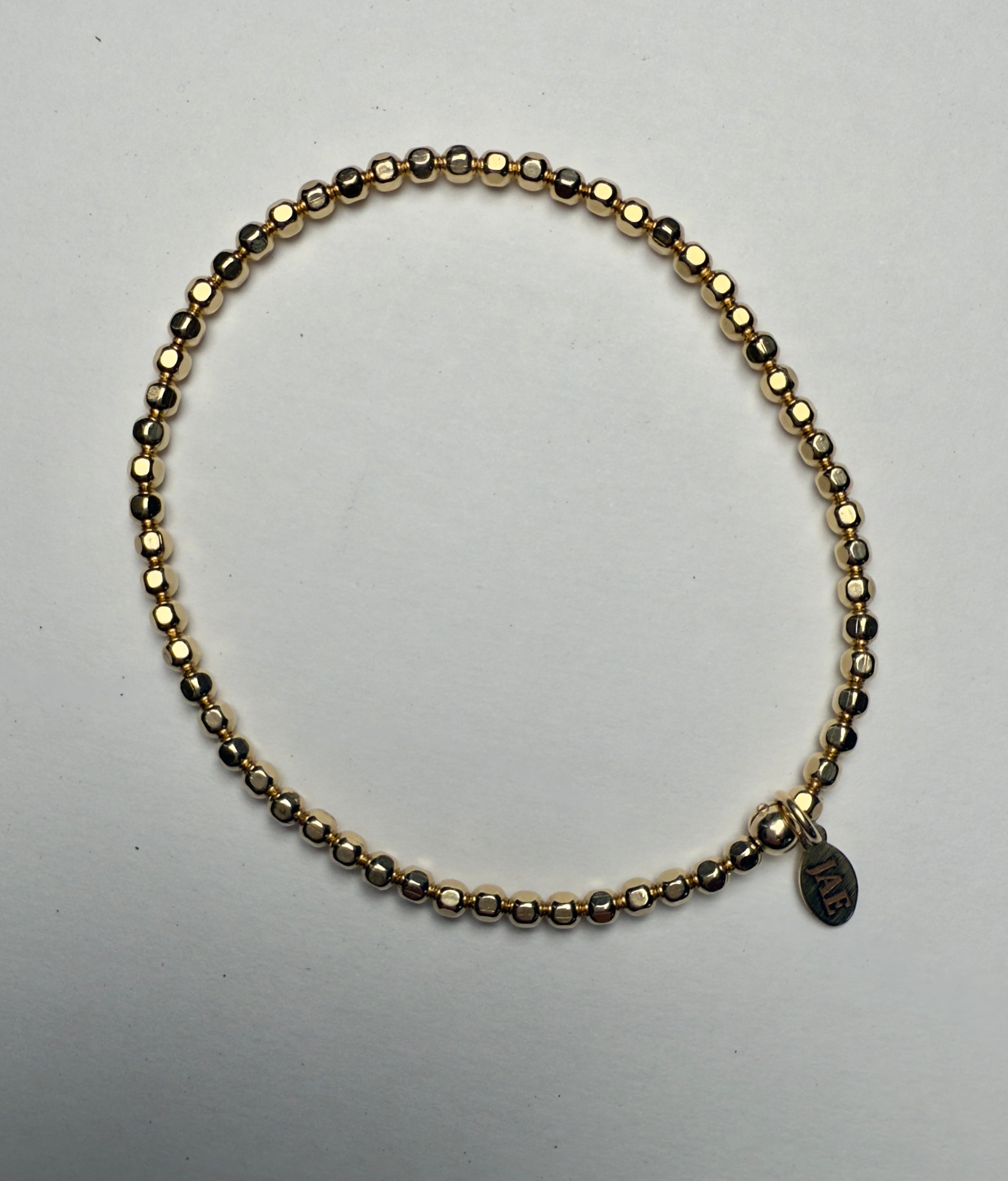 "The Bratt" Gold Faceted 3mm Beaded Bracelet - 5 Sizes Available