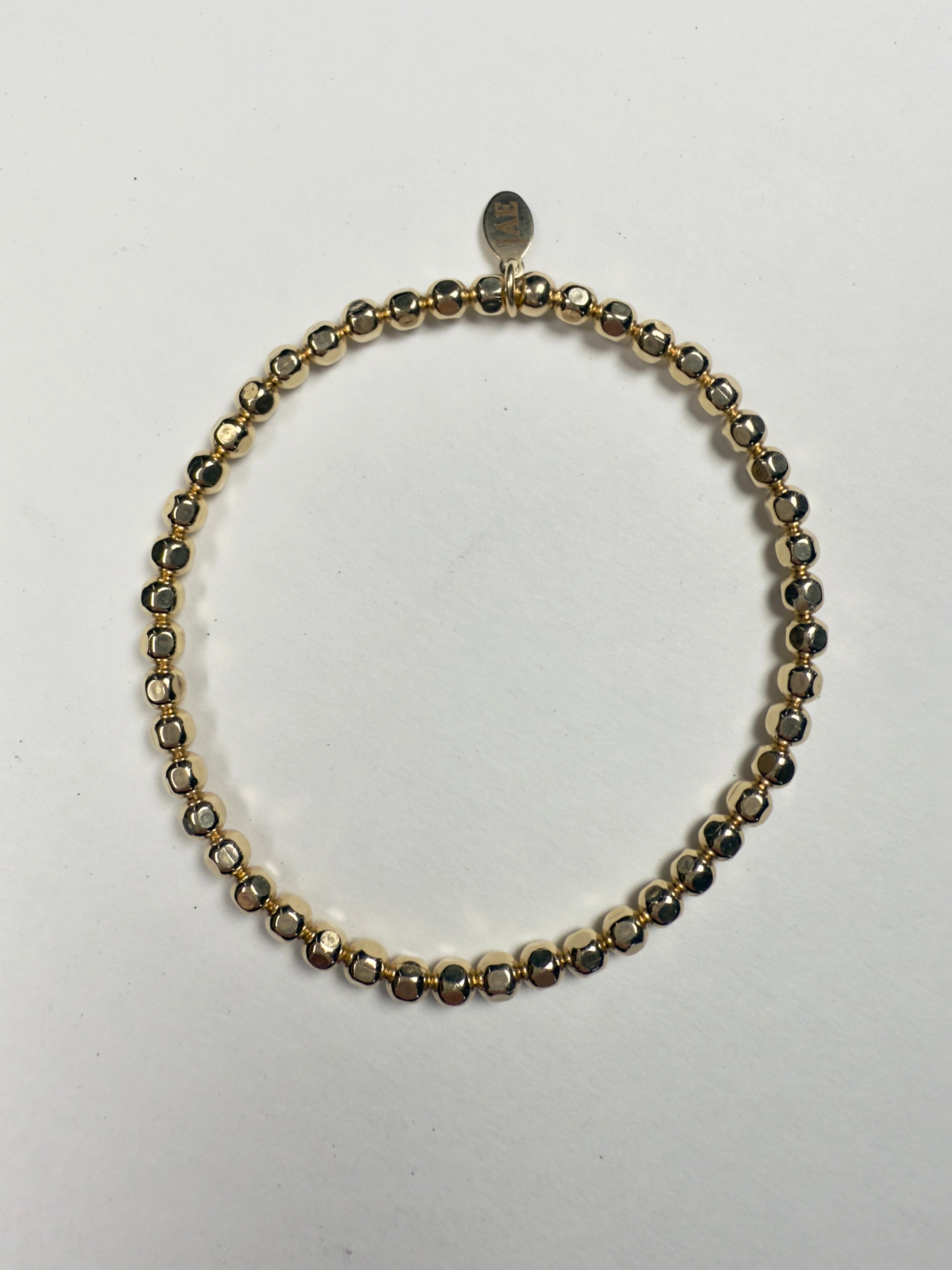 "The General" Gold Faceted 4mm Beaded Bracelet- 5 Sizes Available