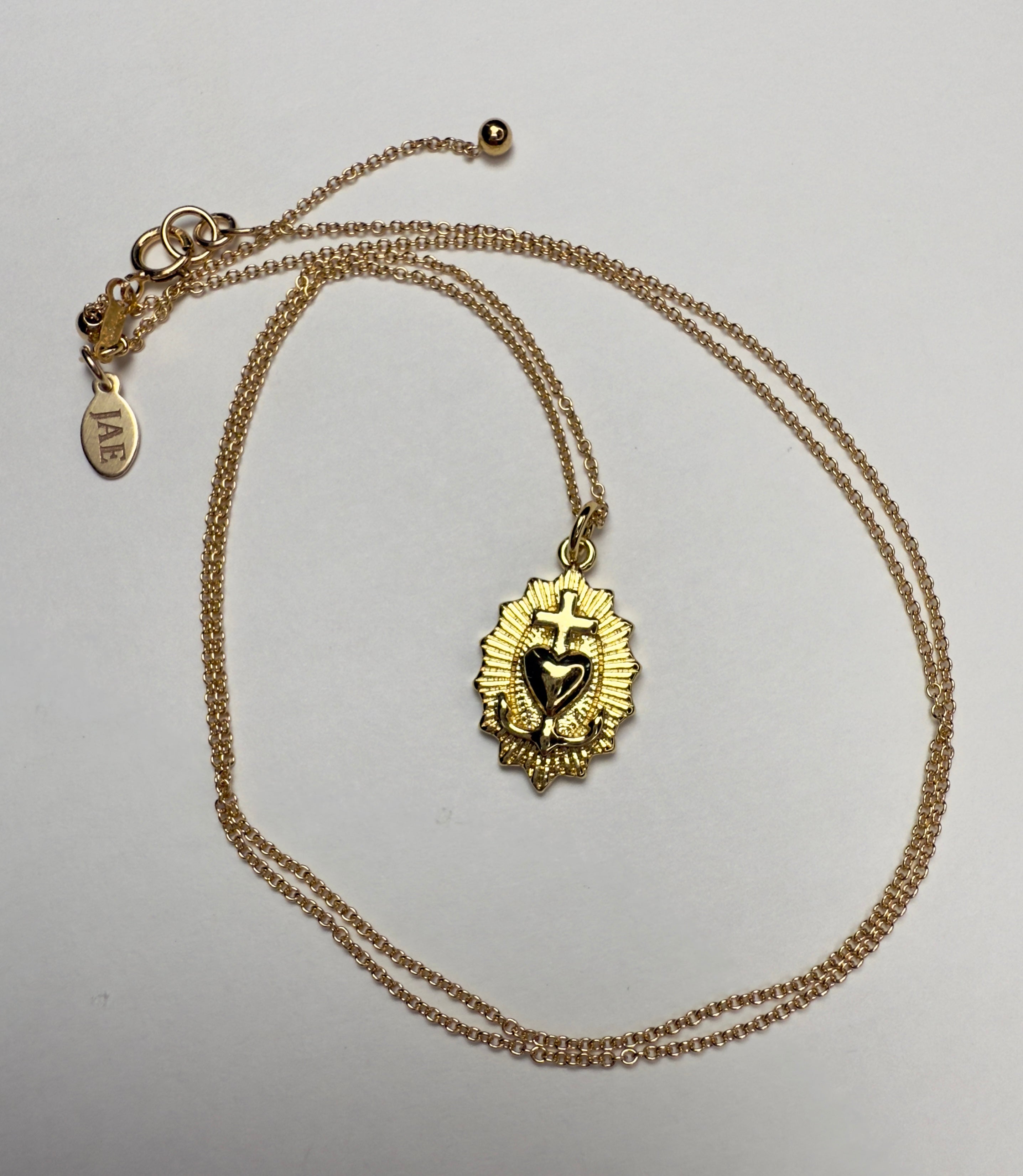 Cross, Anchor & Heart Necklace - Adjustable to 22"