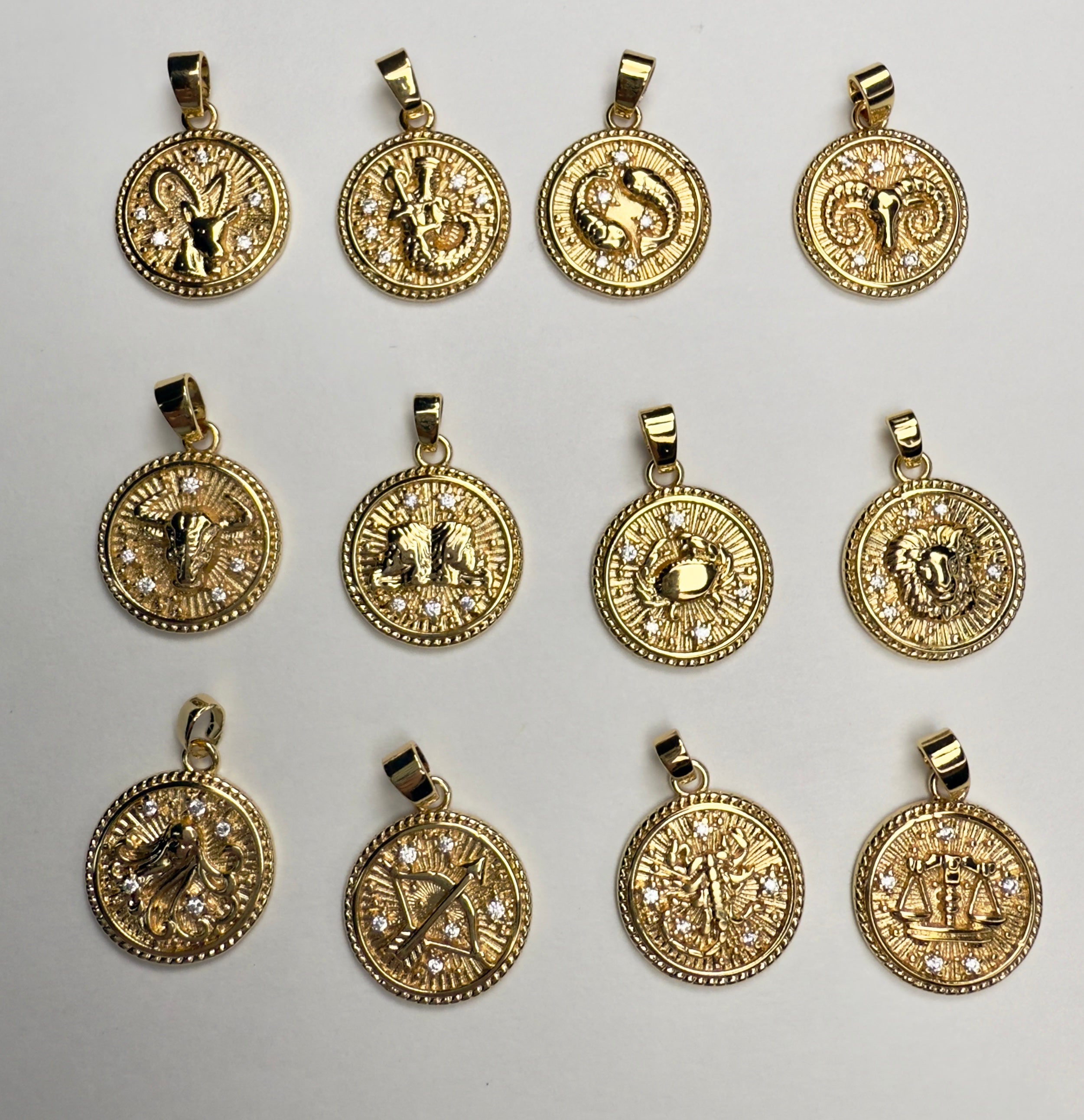 Zodiac Sign Medallion Necklace - 20" Inch