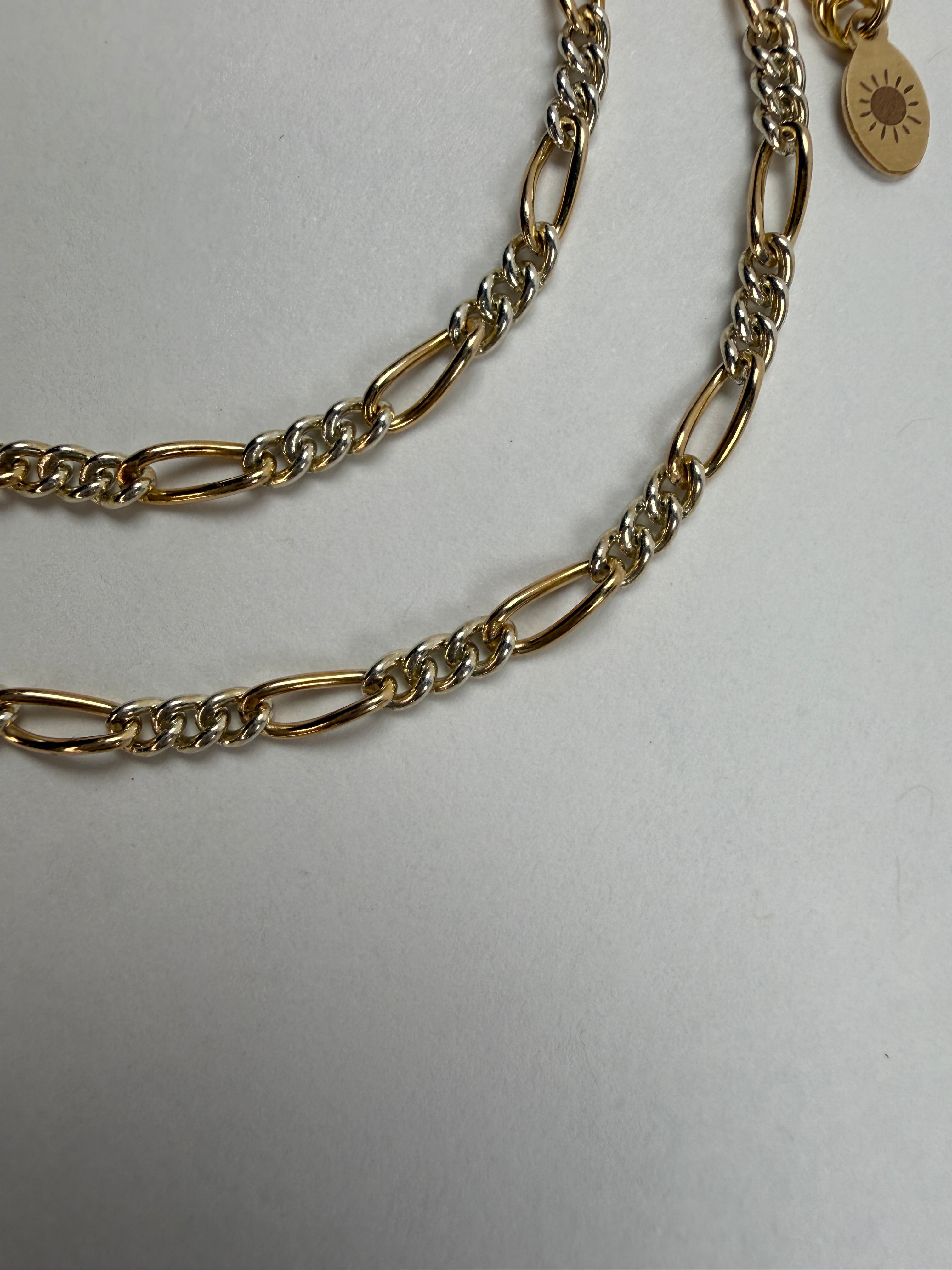 Figaro Mixed Metals , Gold-Filled and Sterling Silver Necklace