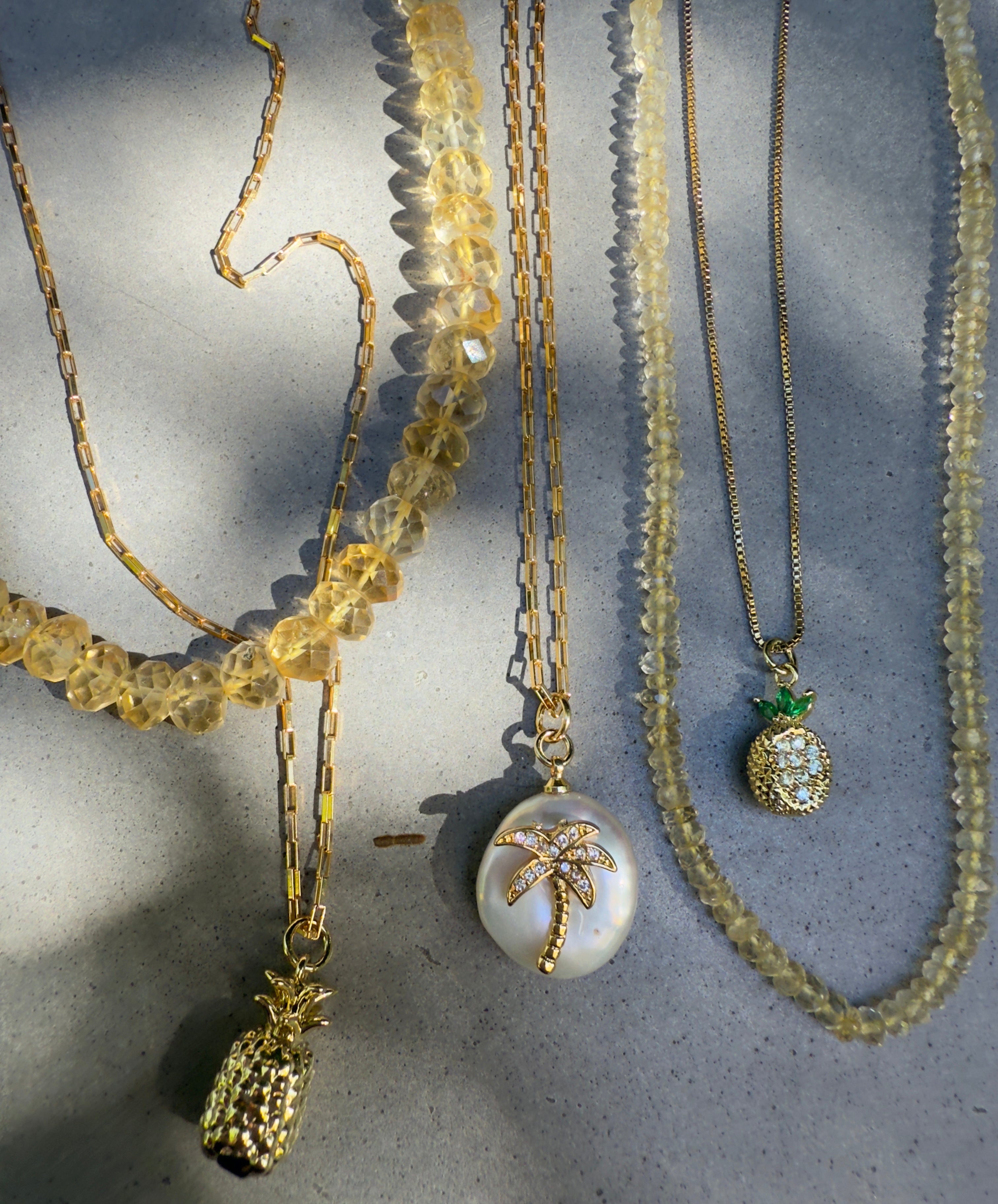 "The Liat" - Dainty Pineapple with Cubic Zirconia Necklace - Adjustable