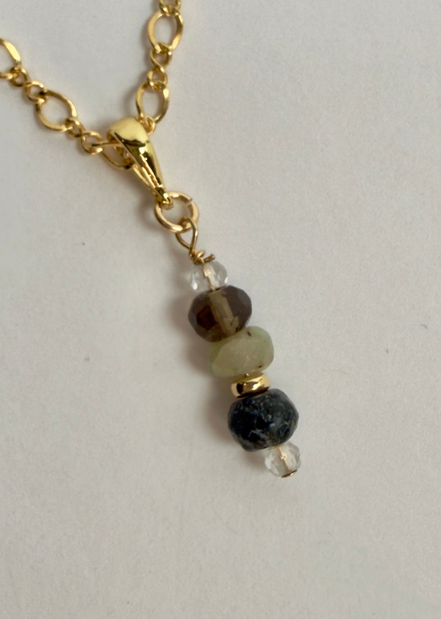 The Grathwal #1 - Mixed Gemstone Beaded Charm Necklace - (Four Stone)