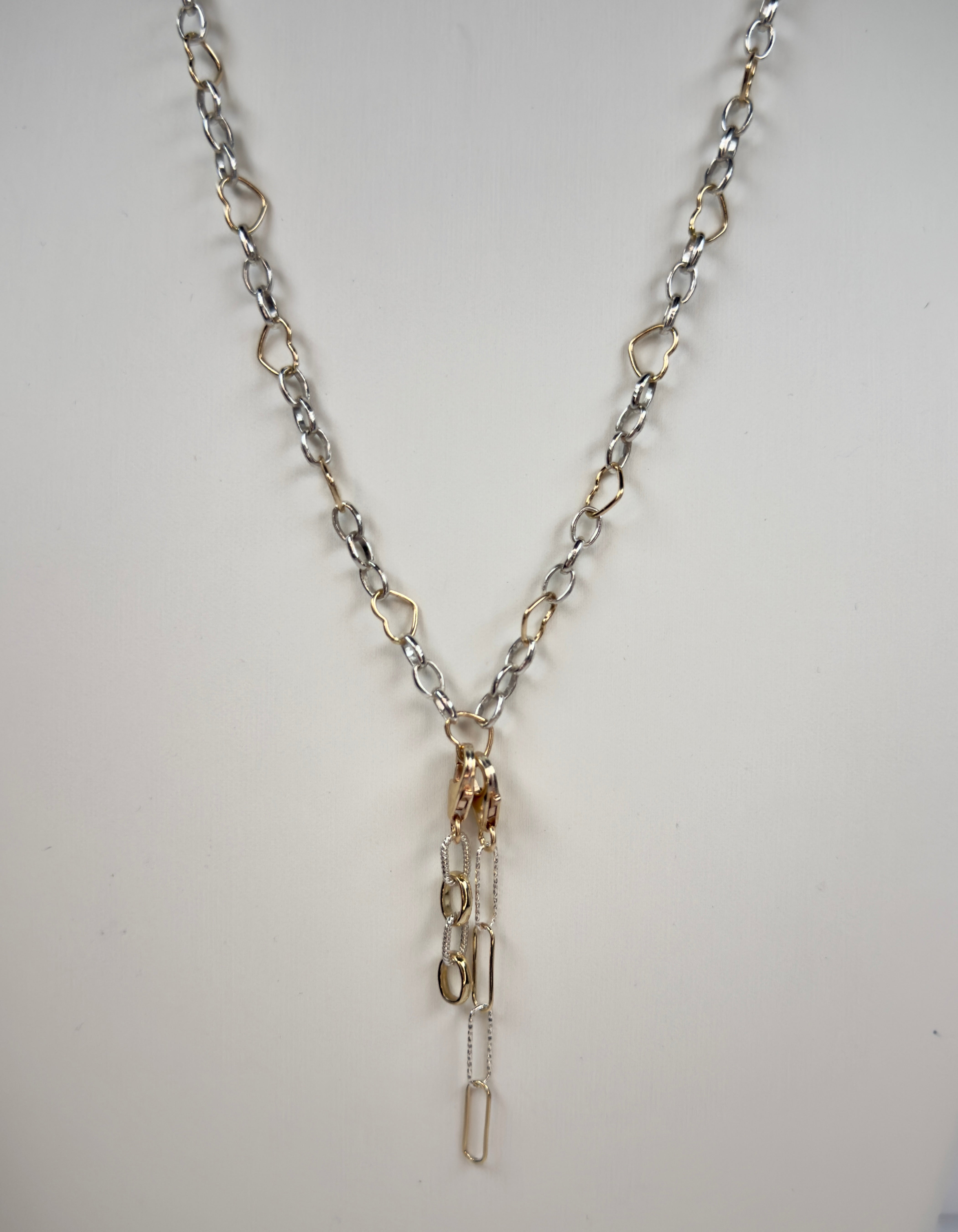 Paperclip Mixed Metal Lariat
