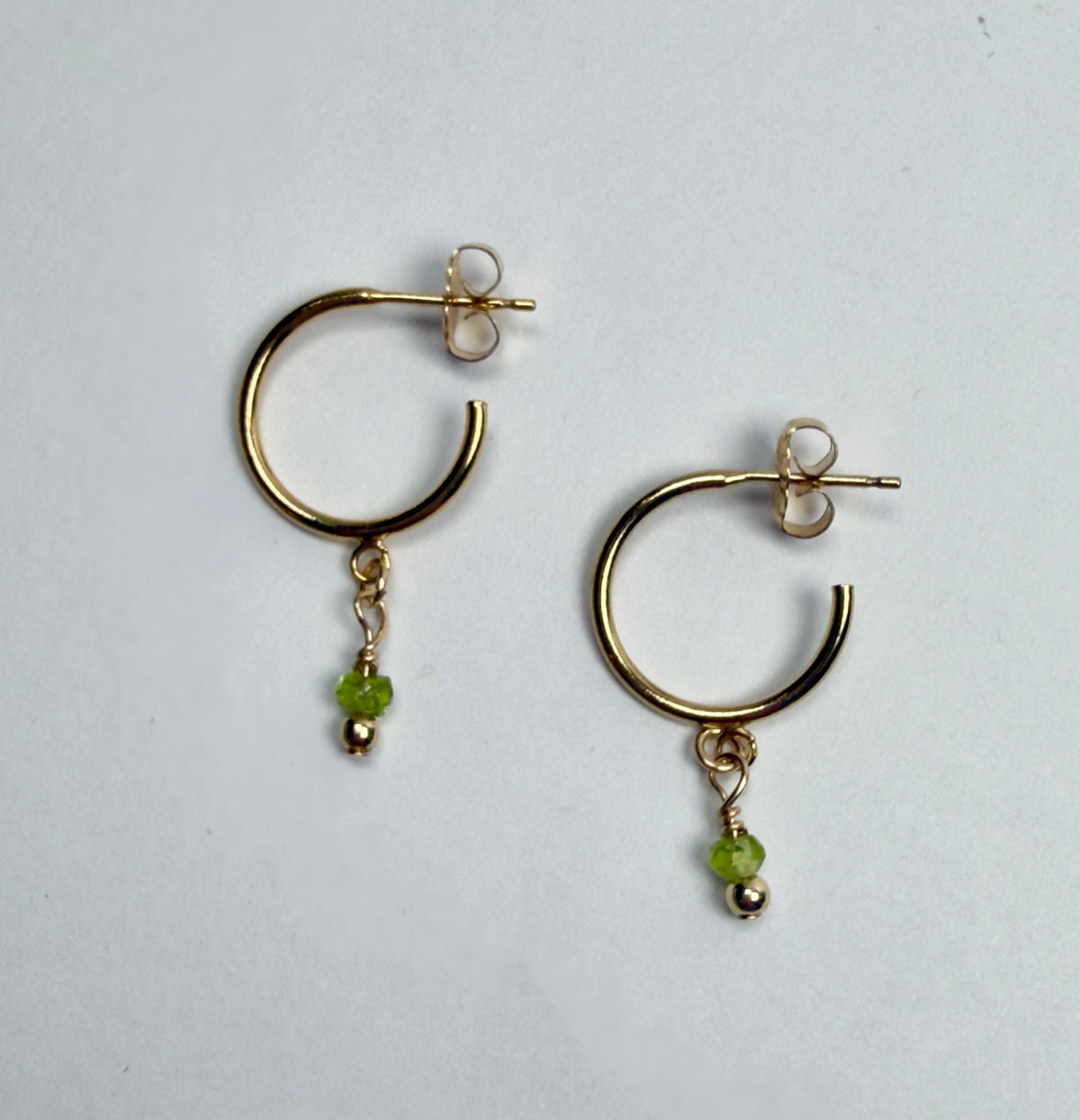 The Sebi - Peridot Bead Hoop Earrings