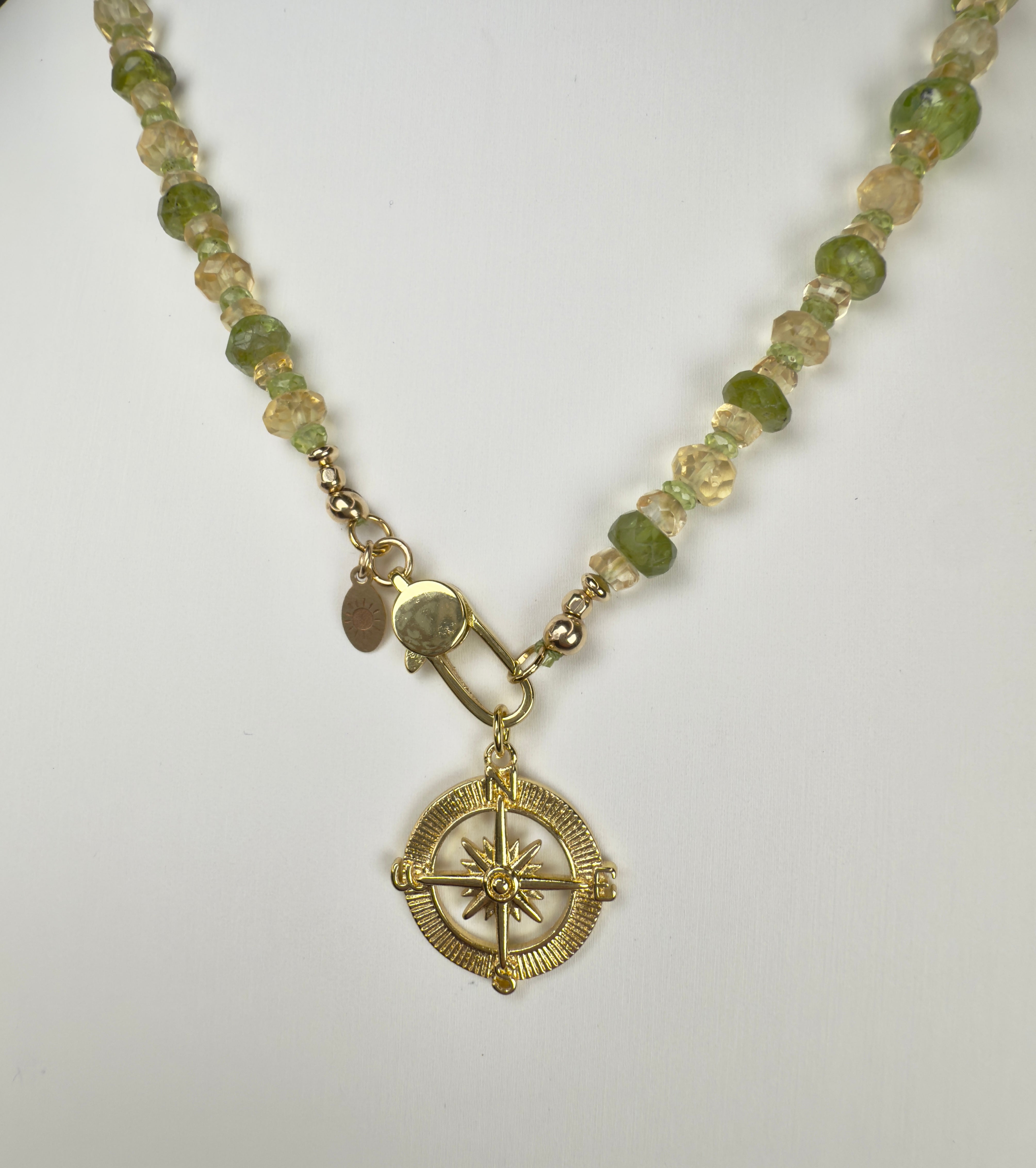 "The Glenda" Peridot and Citrine Necklace - One of a Kind