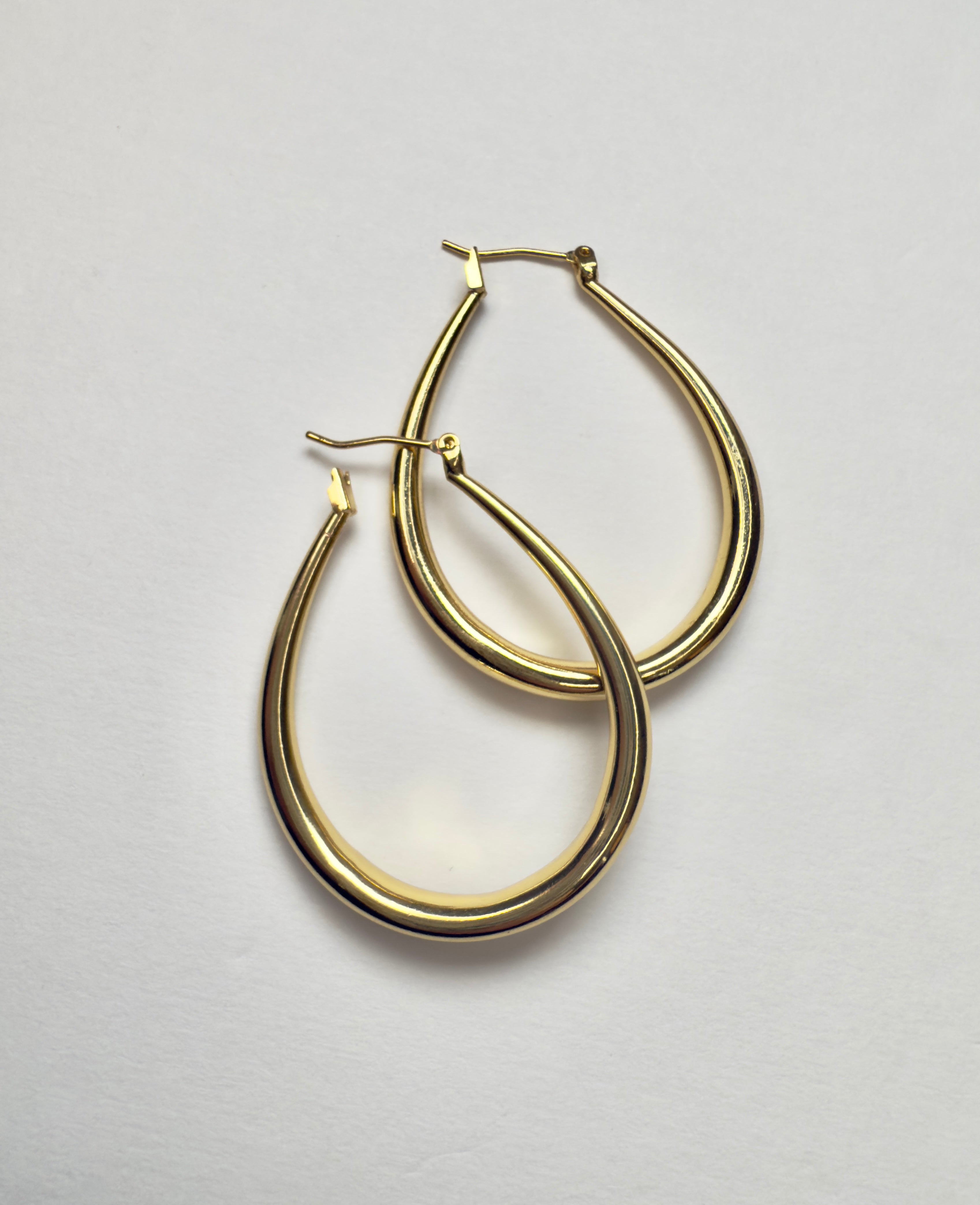 "The Buzz" Drop Shape Hoop Earring