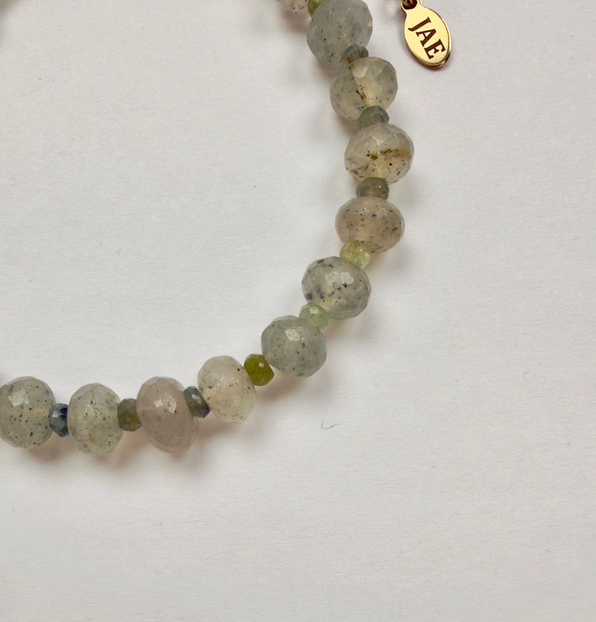 The Olive - Moss Aquamarine Beaded Bracelet