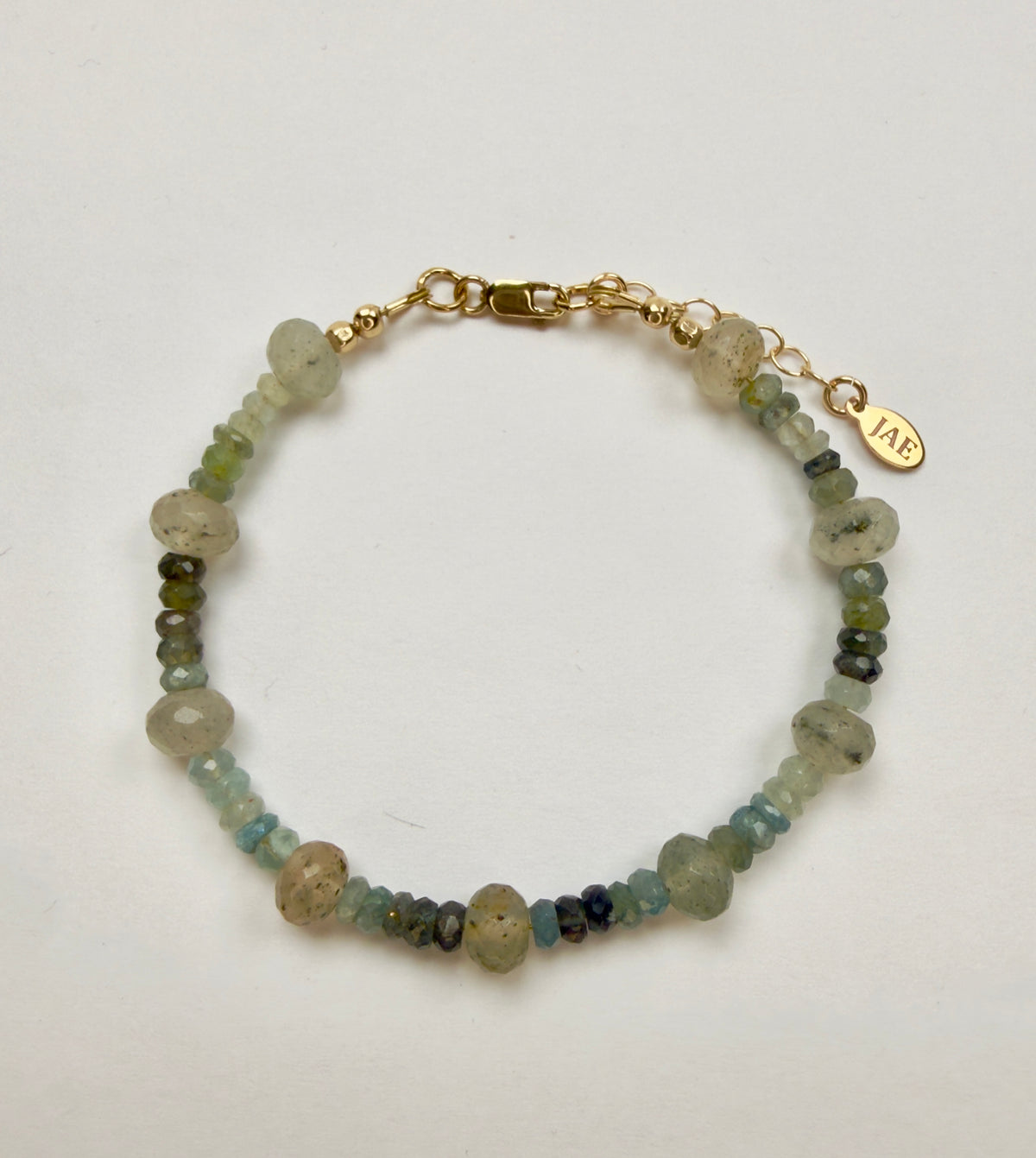 The Odette - Moss Aquamarine Beaded Bracelet