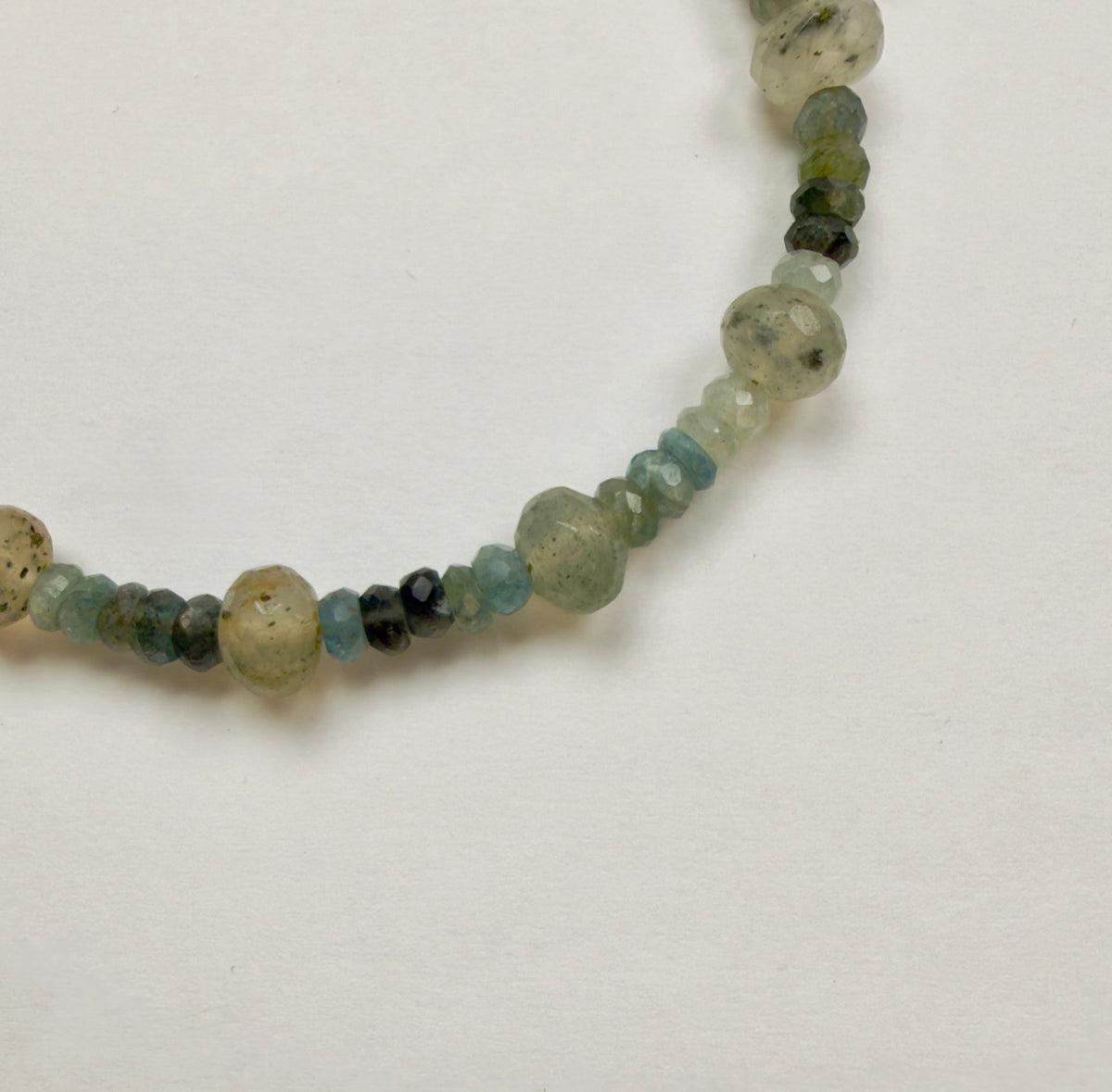 The Odette - Moss Aquamarine Beaded Bracelet