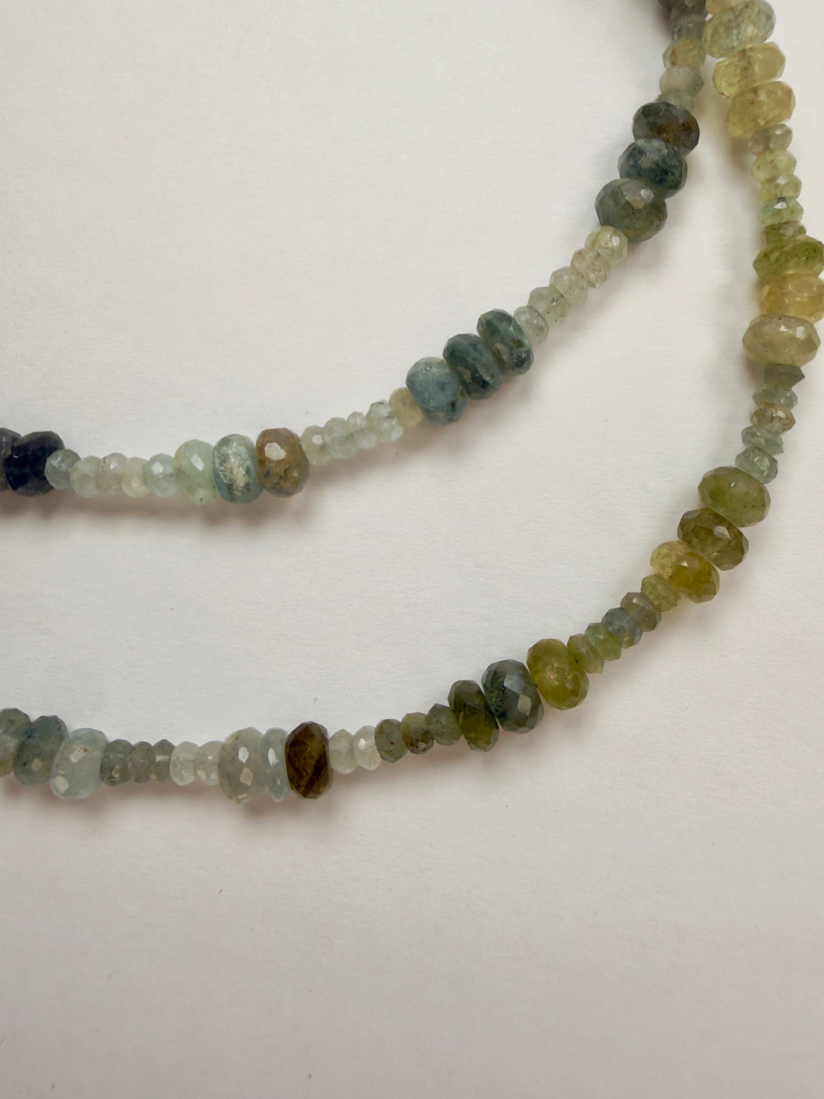 The Bina - Moss Aquamarine Beaded Necklace