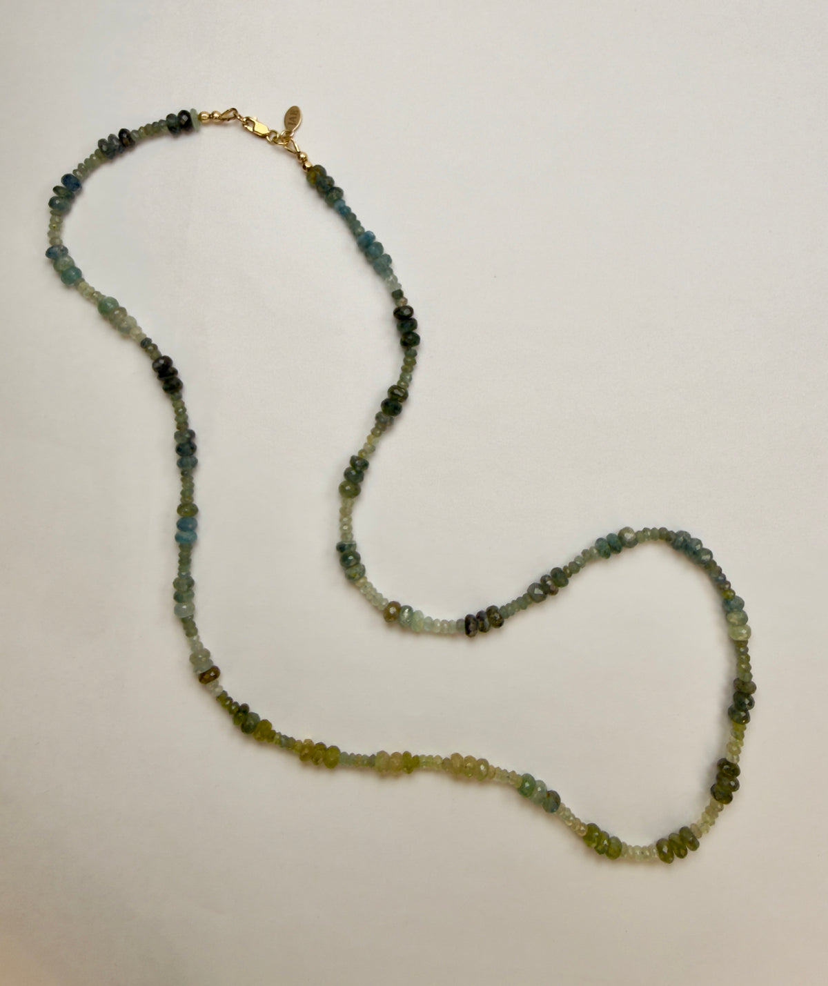 The Bina - Moss Aquamarine Beaded Necklace