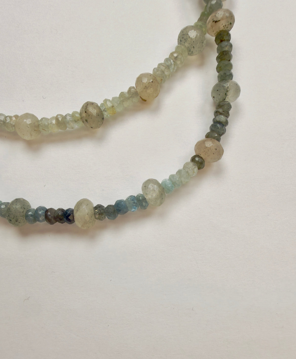 The Bridget - Moss Aquamarine Beaded Necklace
