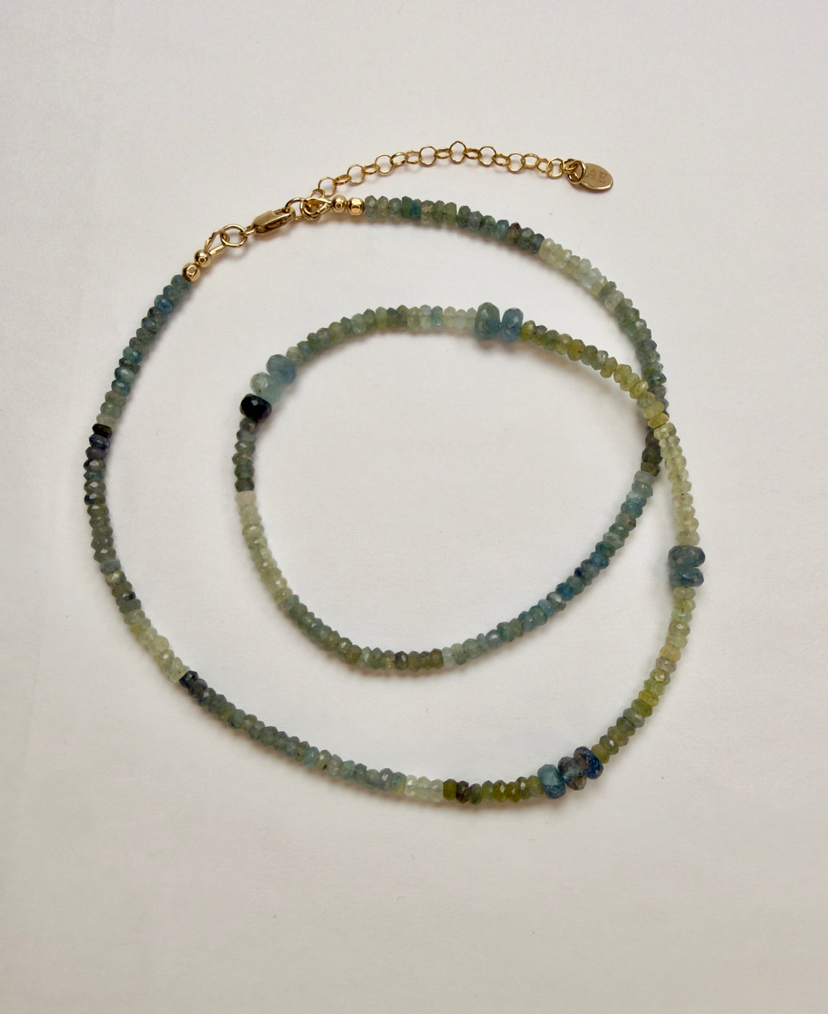 The Abina - Moss Aquamarine Beaded Necklace