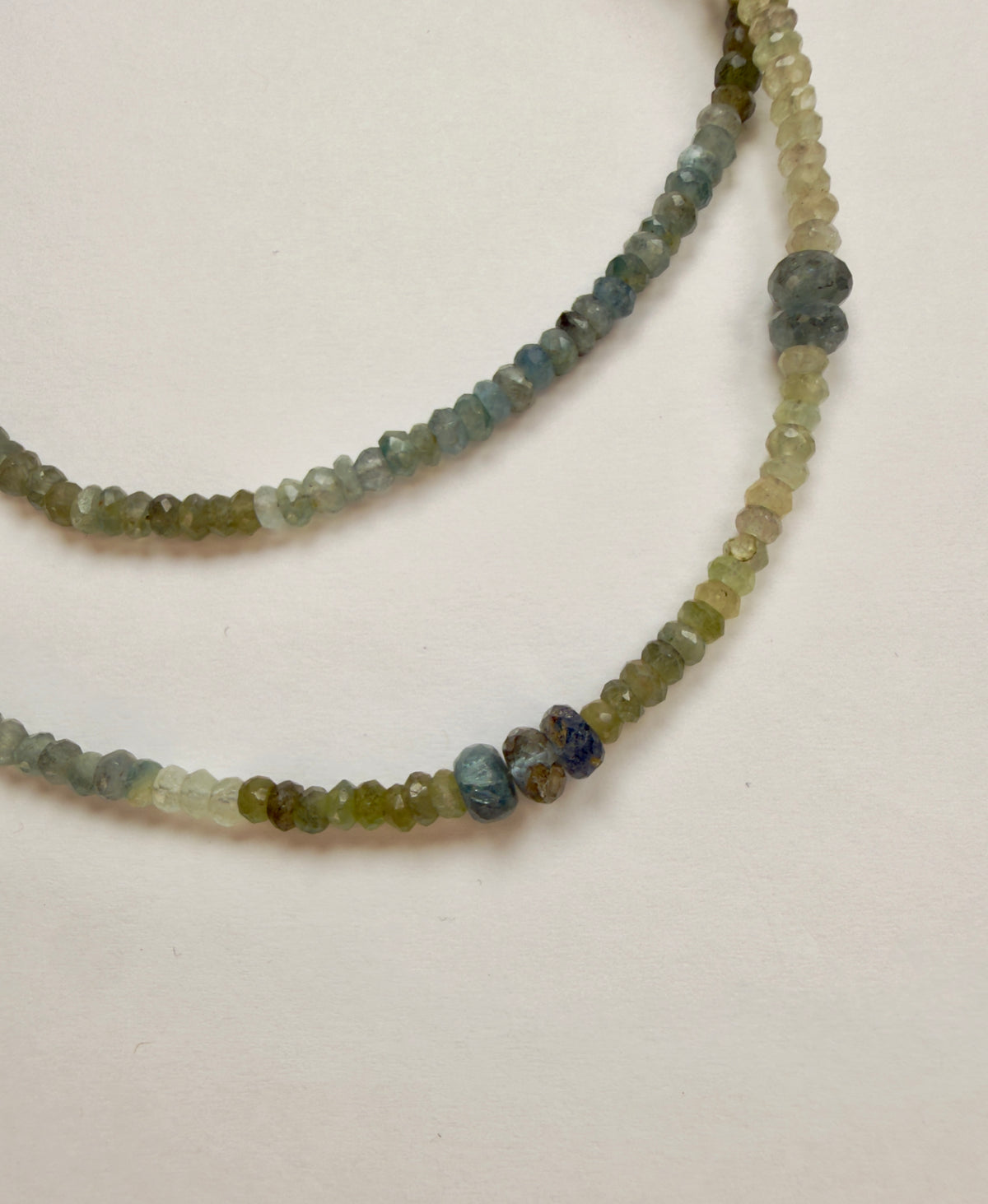 The Abina - Moss Aquamarine Beaded Necklace