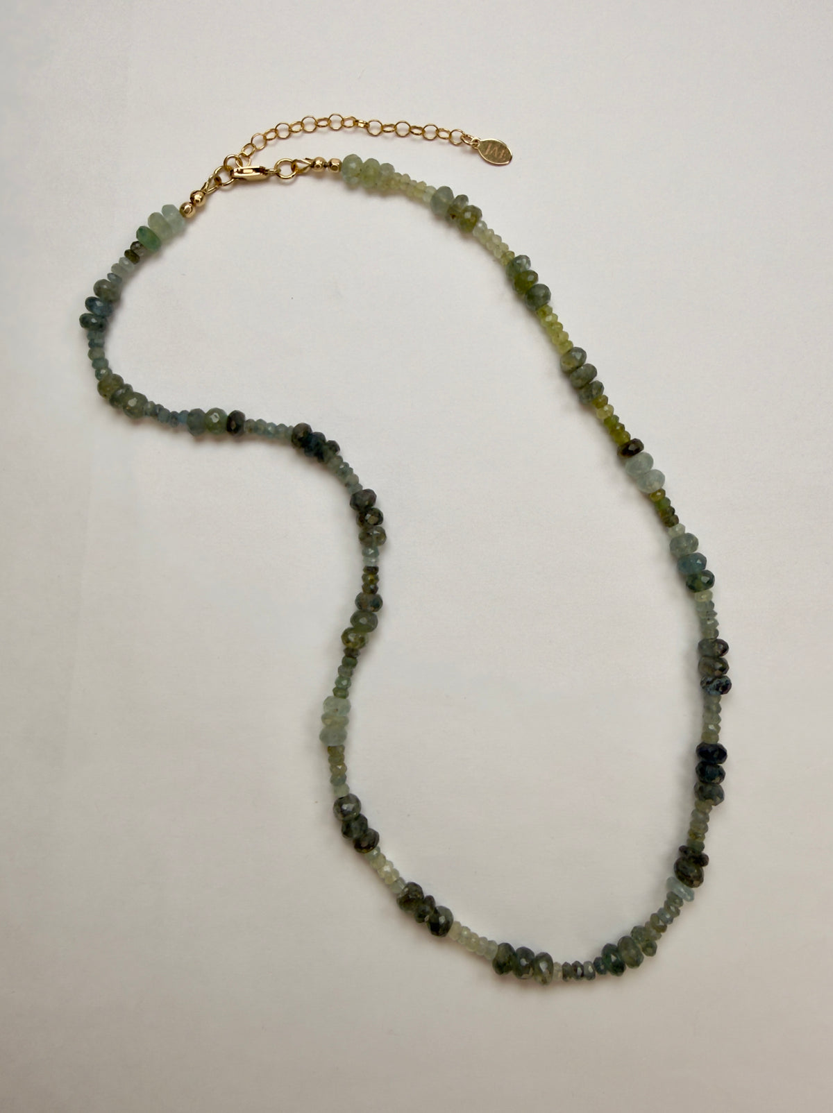 The Alberta - Moss Aquamarine Beaded Necklace