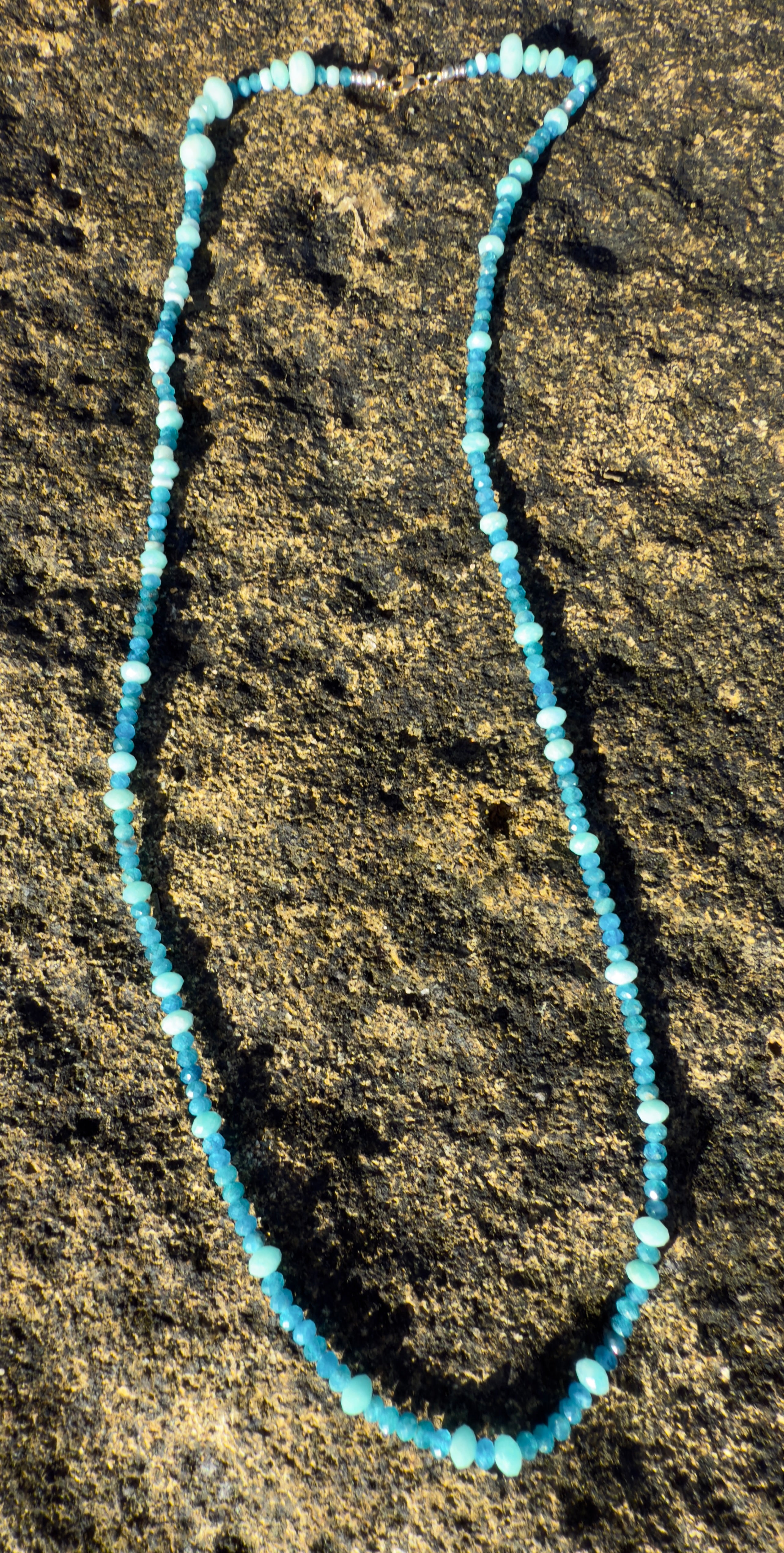 The Hydra - Larimar, Amazonite and Apatite Gemstone Beaded Necklace