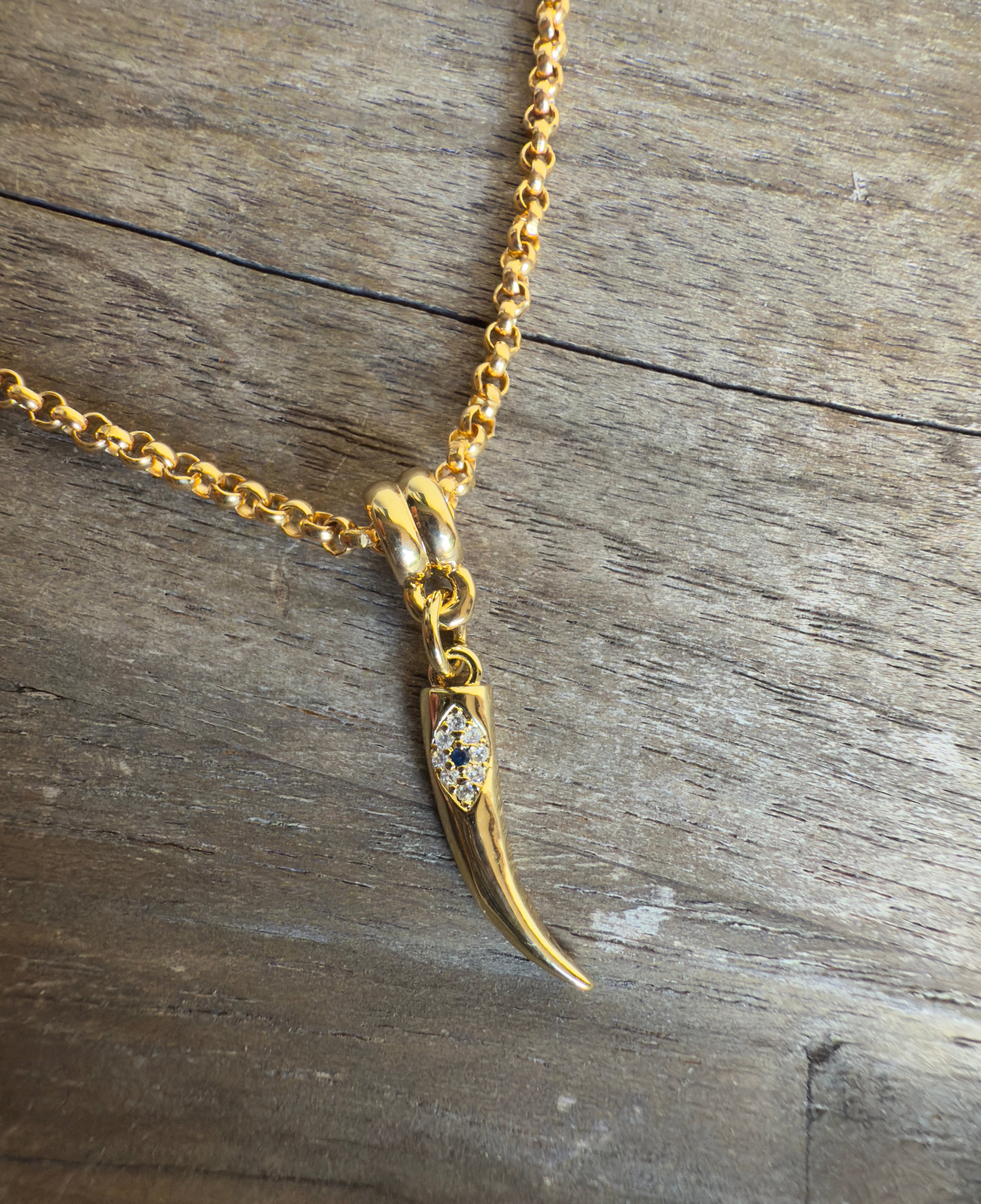 The Mila Necklace - Evil Eye Tusk Pendant Necklace