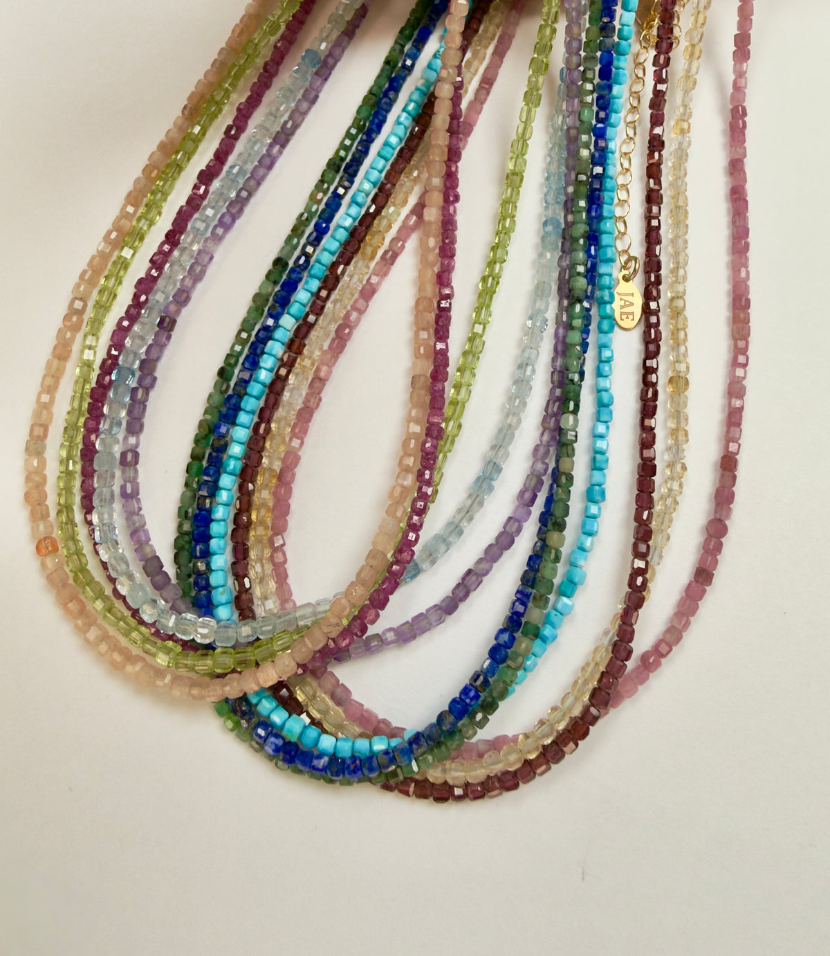 Birthstone Collection - Faceted Cube Gemstone Necklace