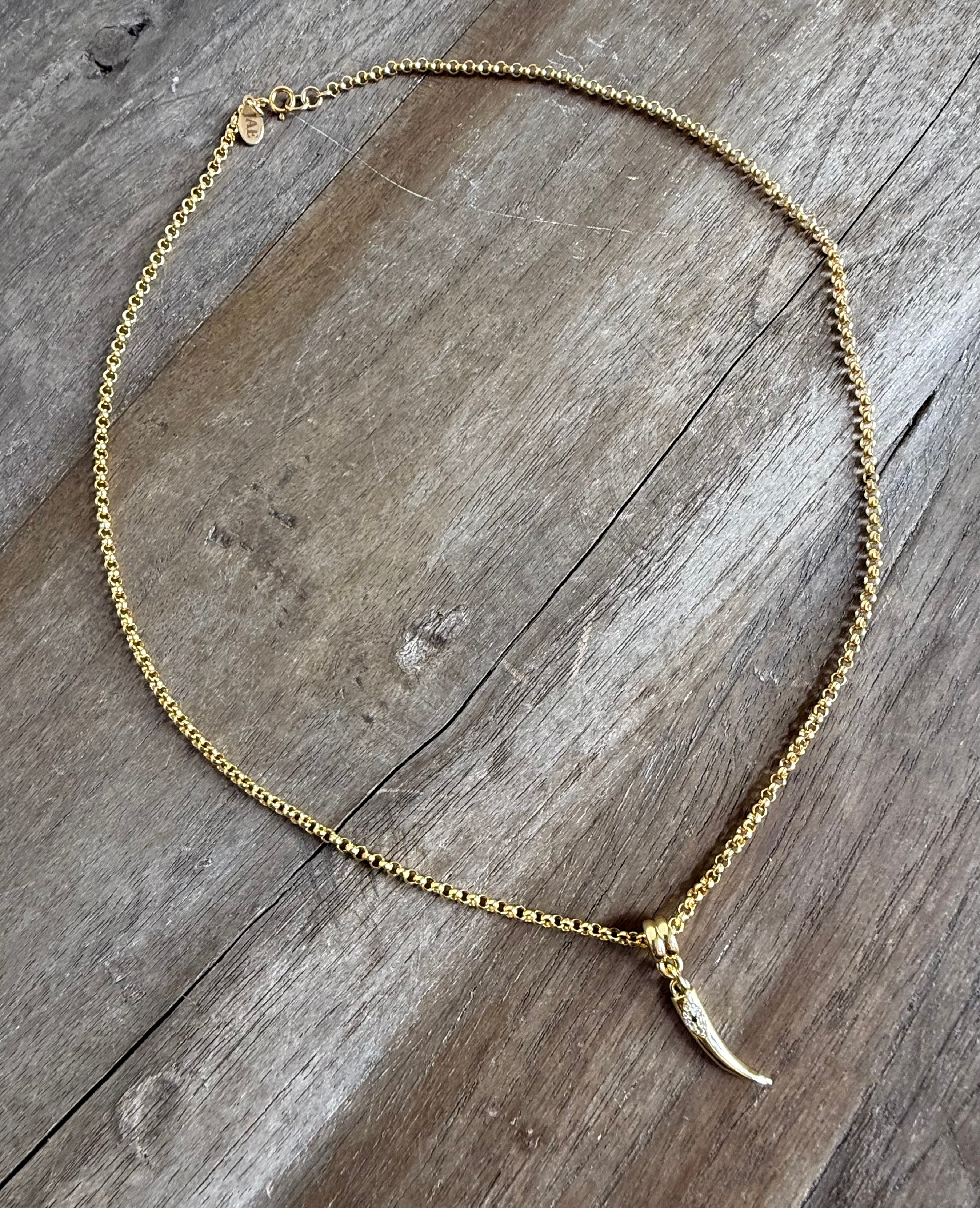 The Mila Necklace - Evil Eye Tusk Pendant Necklace