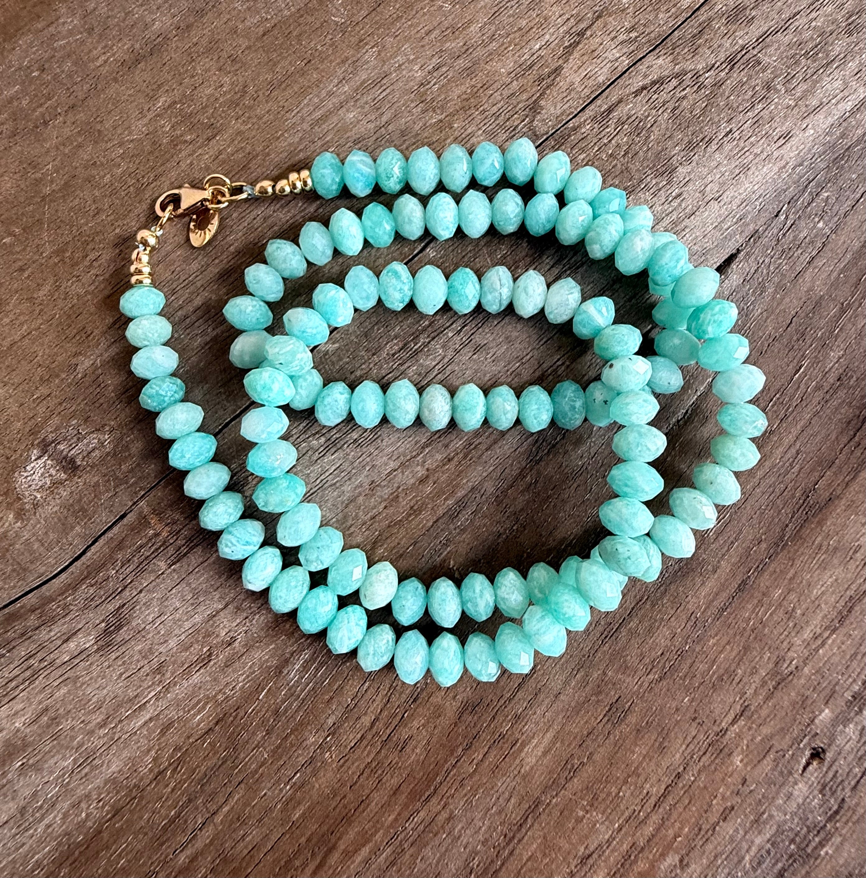 The Milo - Amazonite Gemstone Beaded Necklace