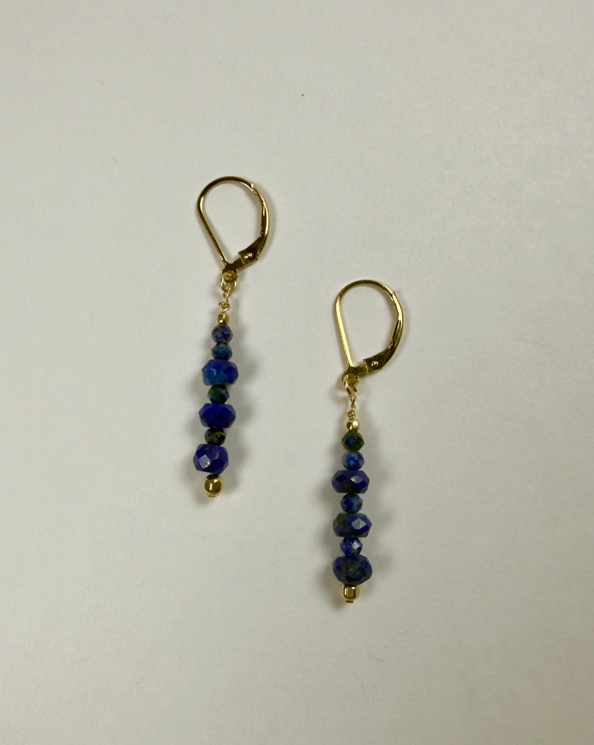 The Banda - Lapis Lazuli Beaded Leverback Earrings