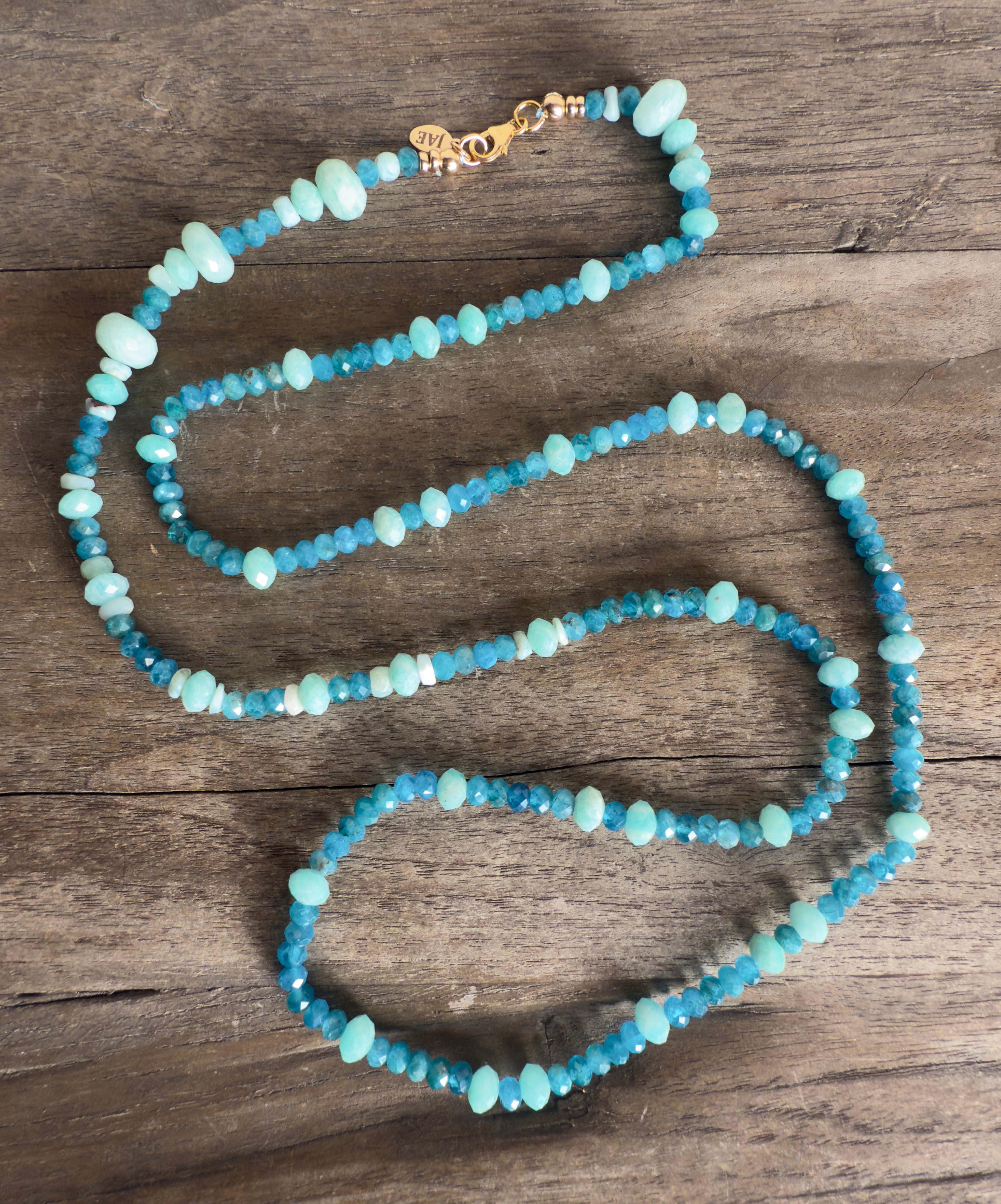 The Hydra - Larimar, Amazonite and Apatite Gemstone Beaded Necklace