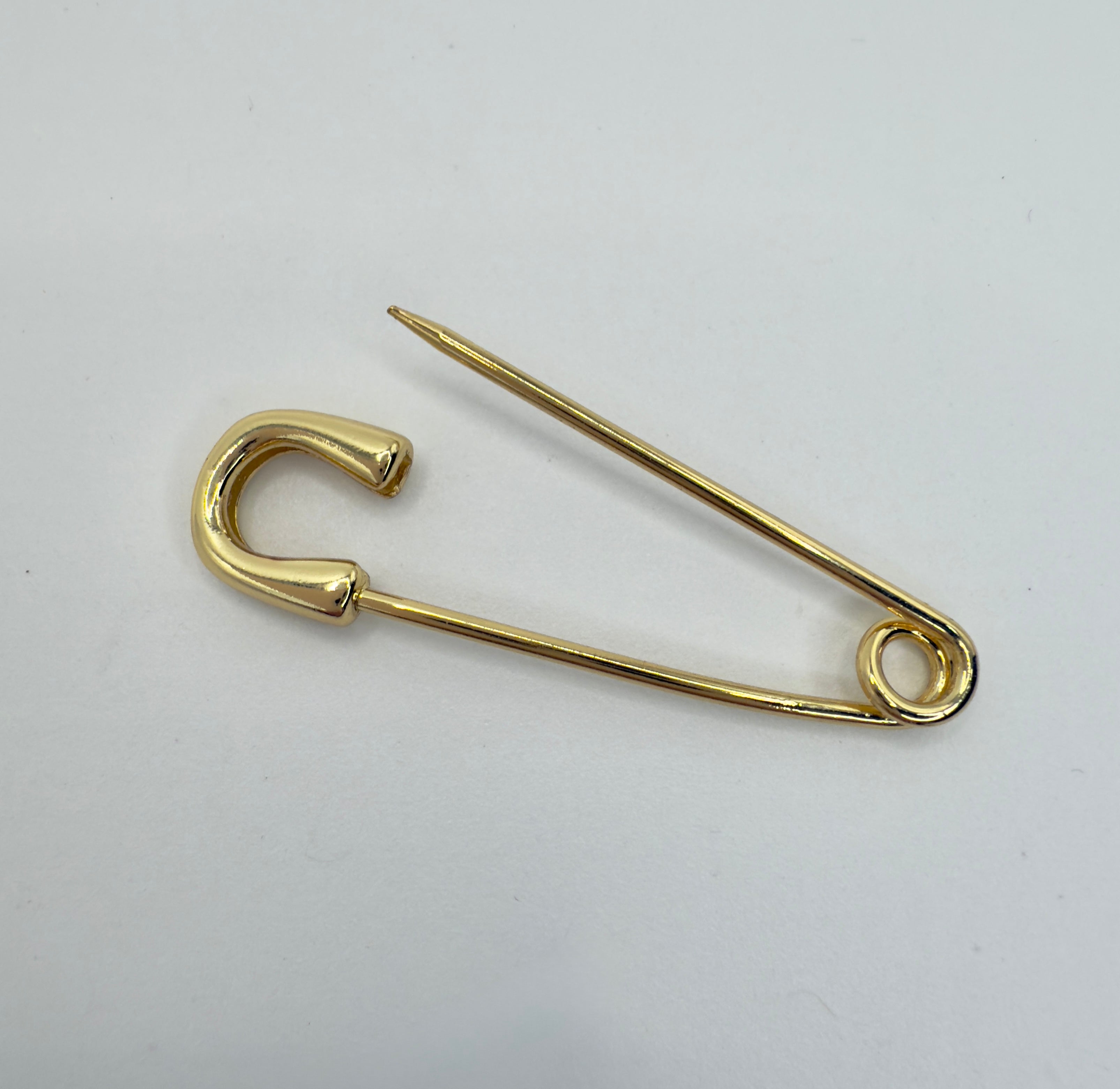 Gold Safety Pin Brooch