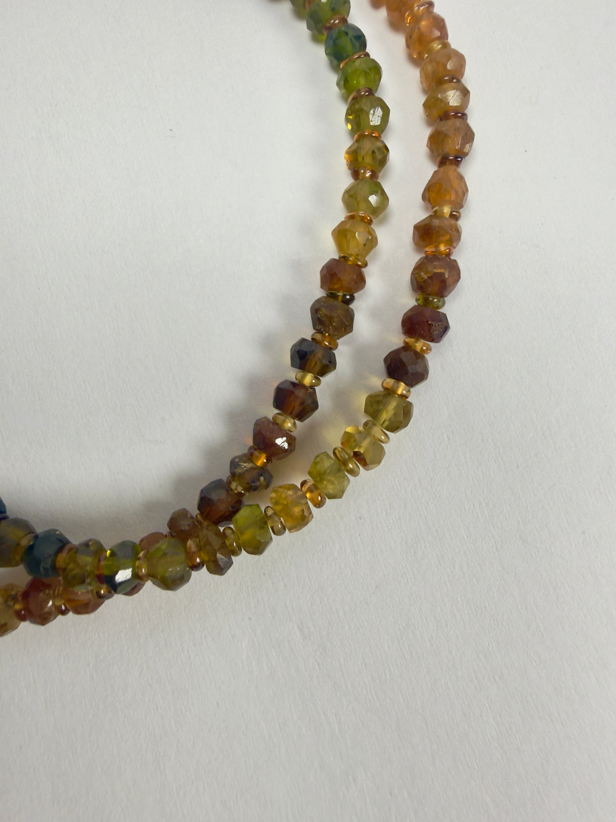 The Dakota - Amber & Green Tourmaline Beaded Necklace