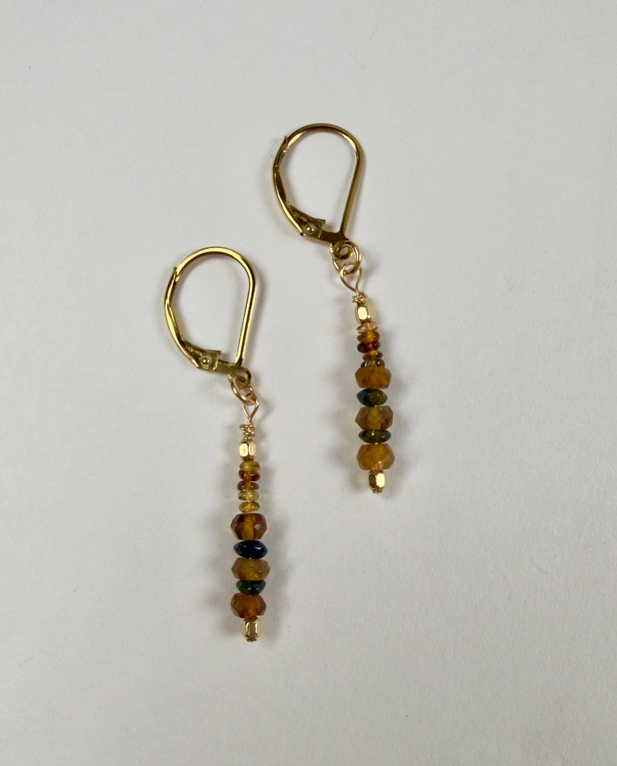 The Banda - Amber & Green Tourmaline Earrings