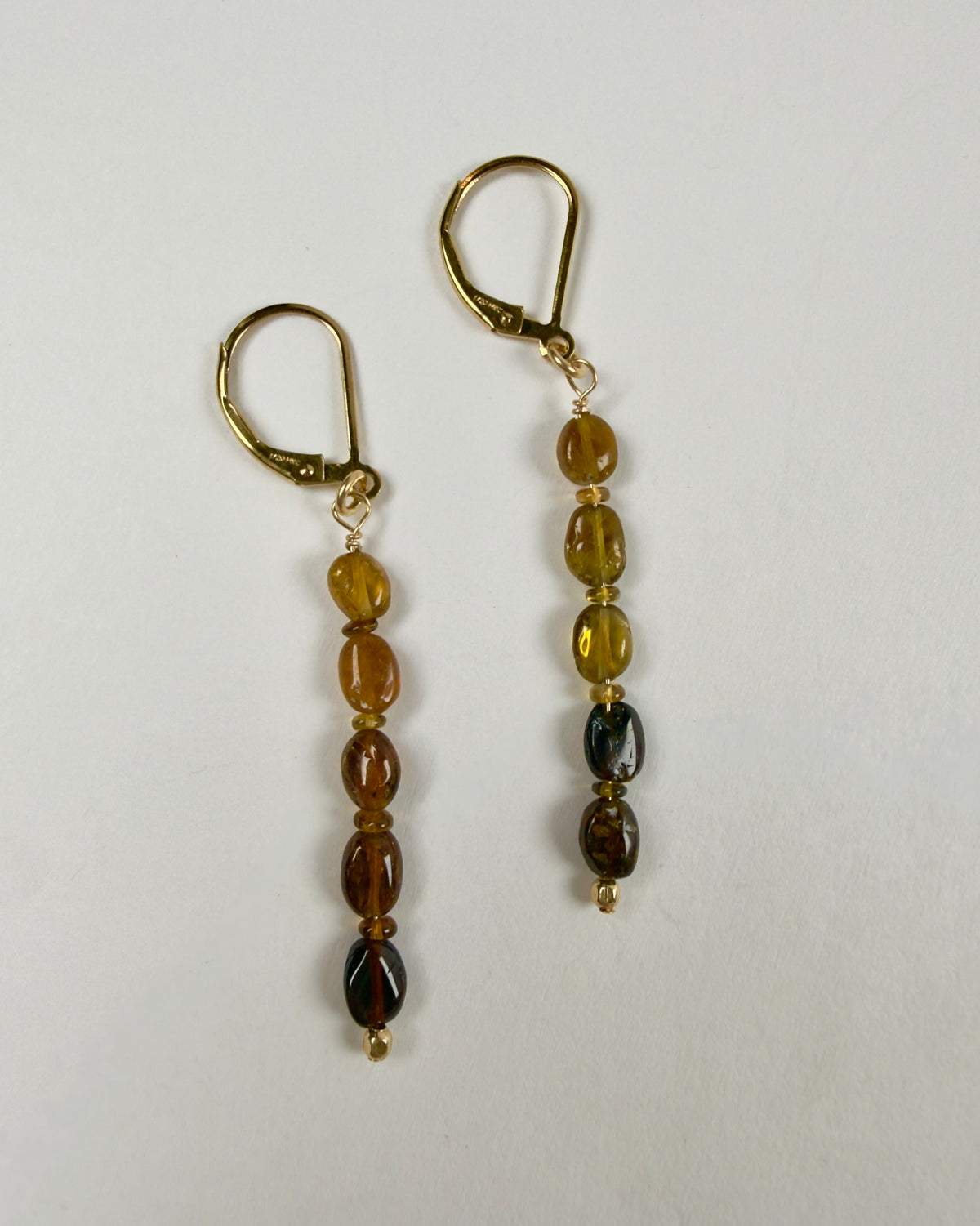 The Carrie - Amber & Green Tourmaline Earrings