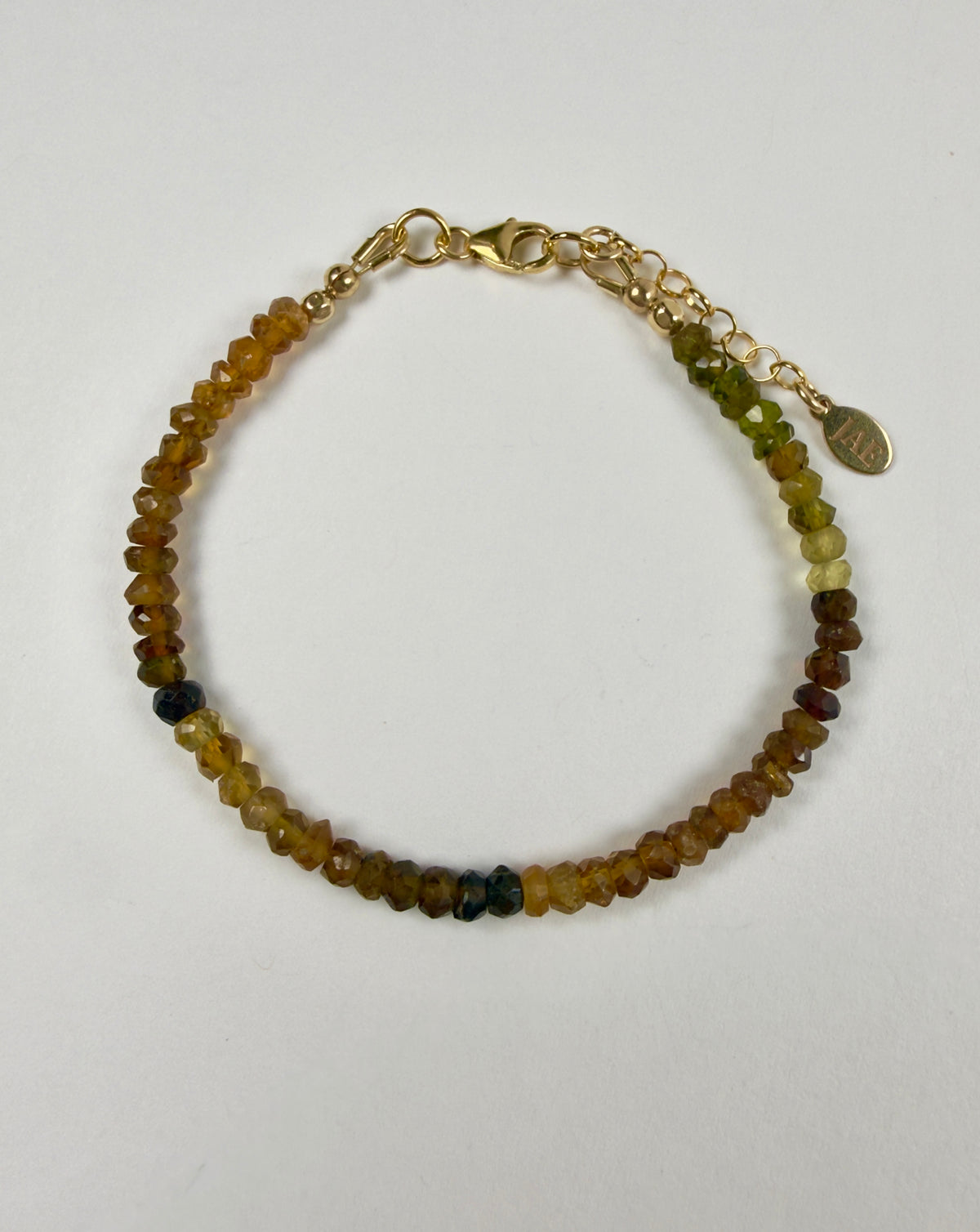 The Melissa - Amber & Green Tourmaline Beaded Bracelet