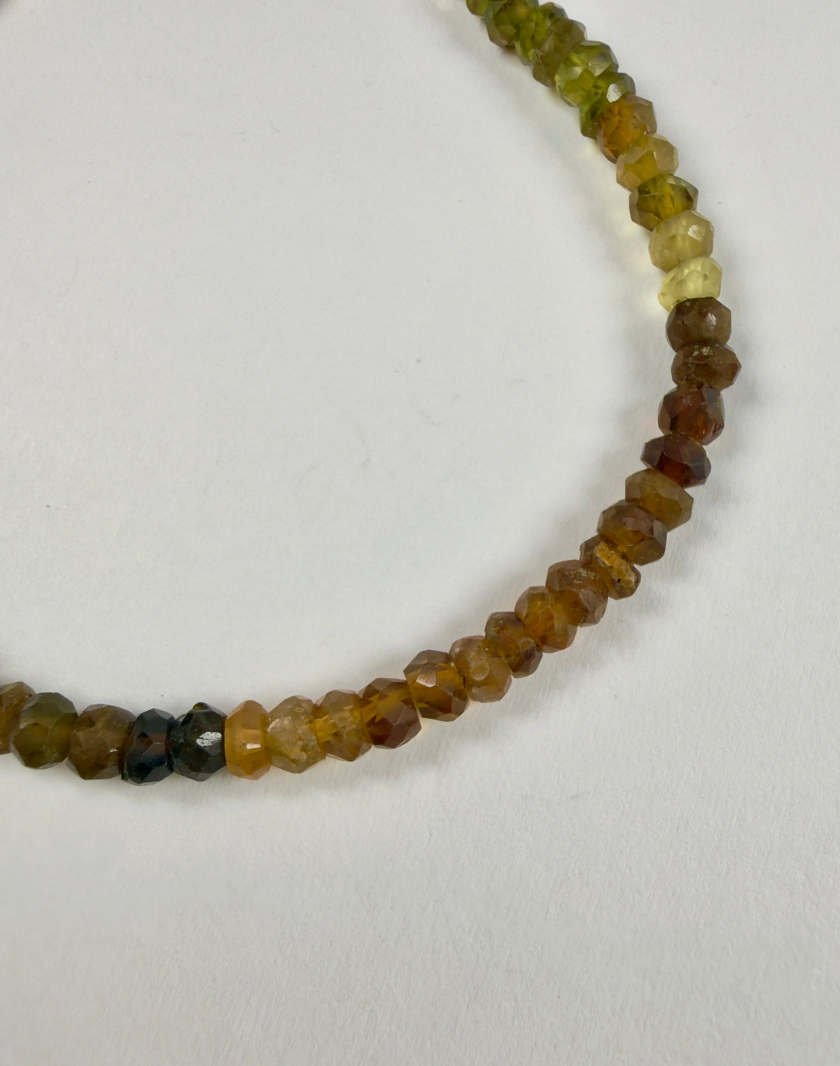 The Melissa - Amber & Green Tourmaline Beaded Bracelet