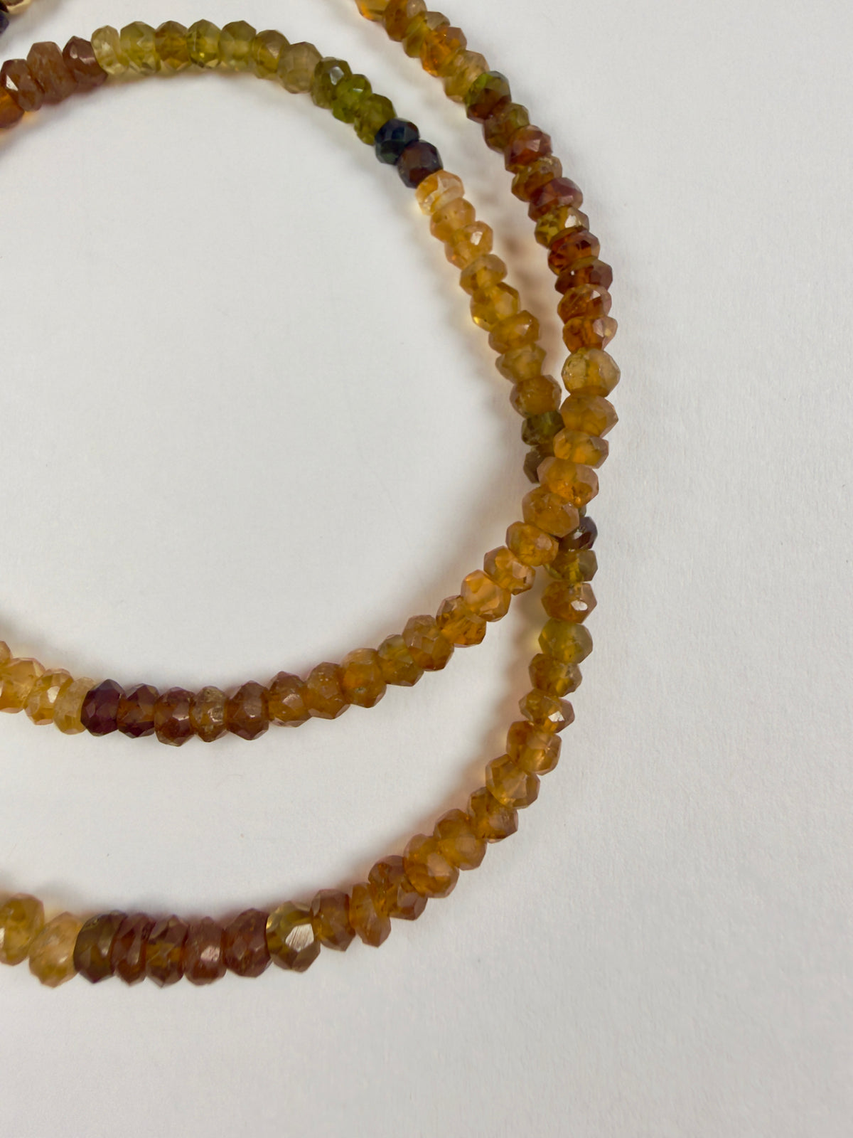 The Lena - Amber & Green Tourmaline Beaded Necklace