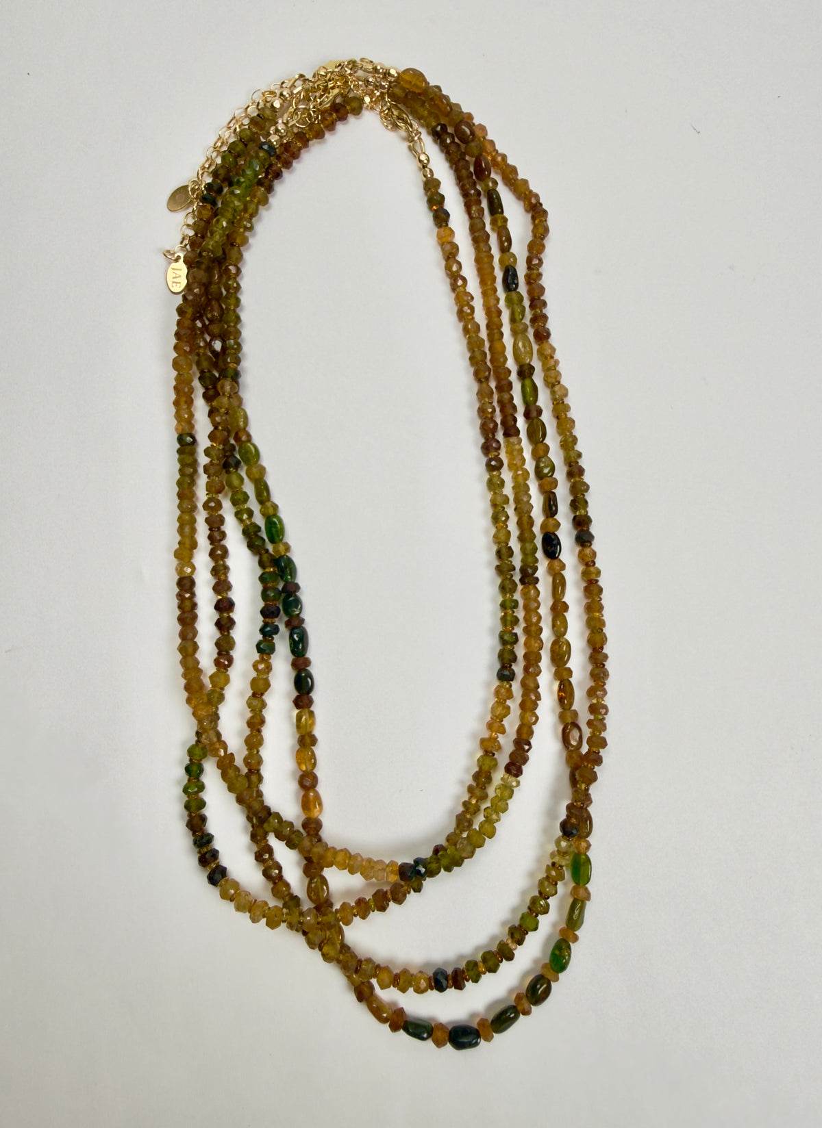 The Dakota - Amber & Green Tourmaline Beaded Necklace