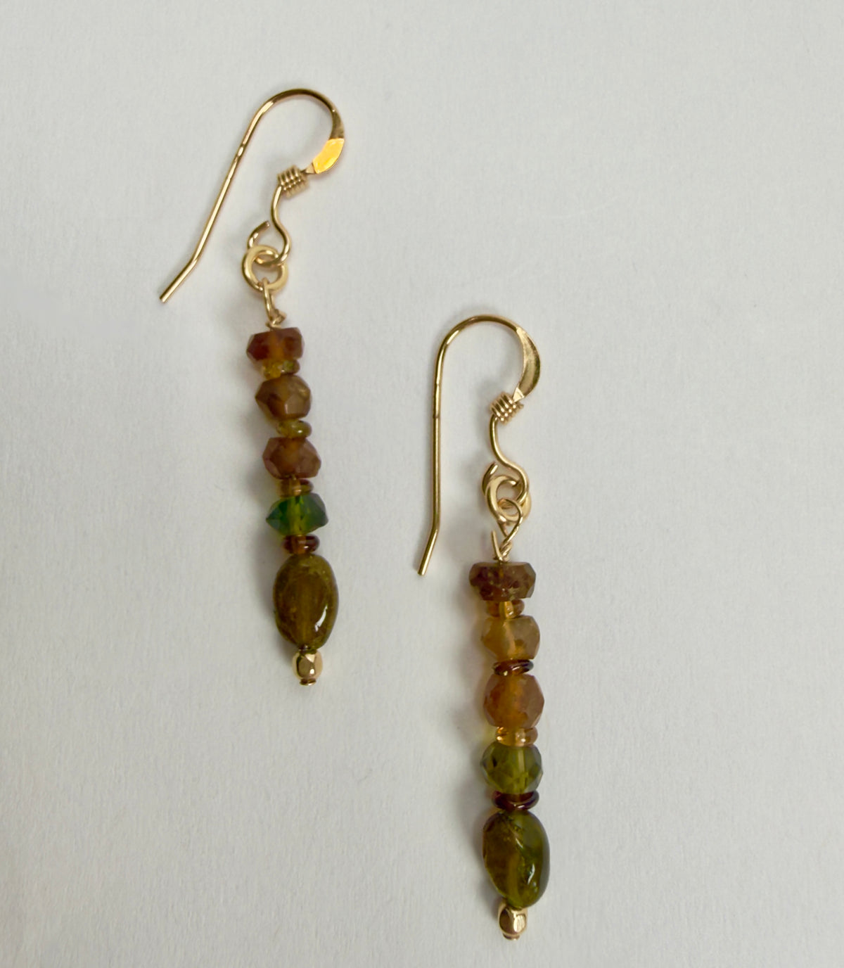 The Callie - Amber & Green Tourmaline Earrings