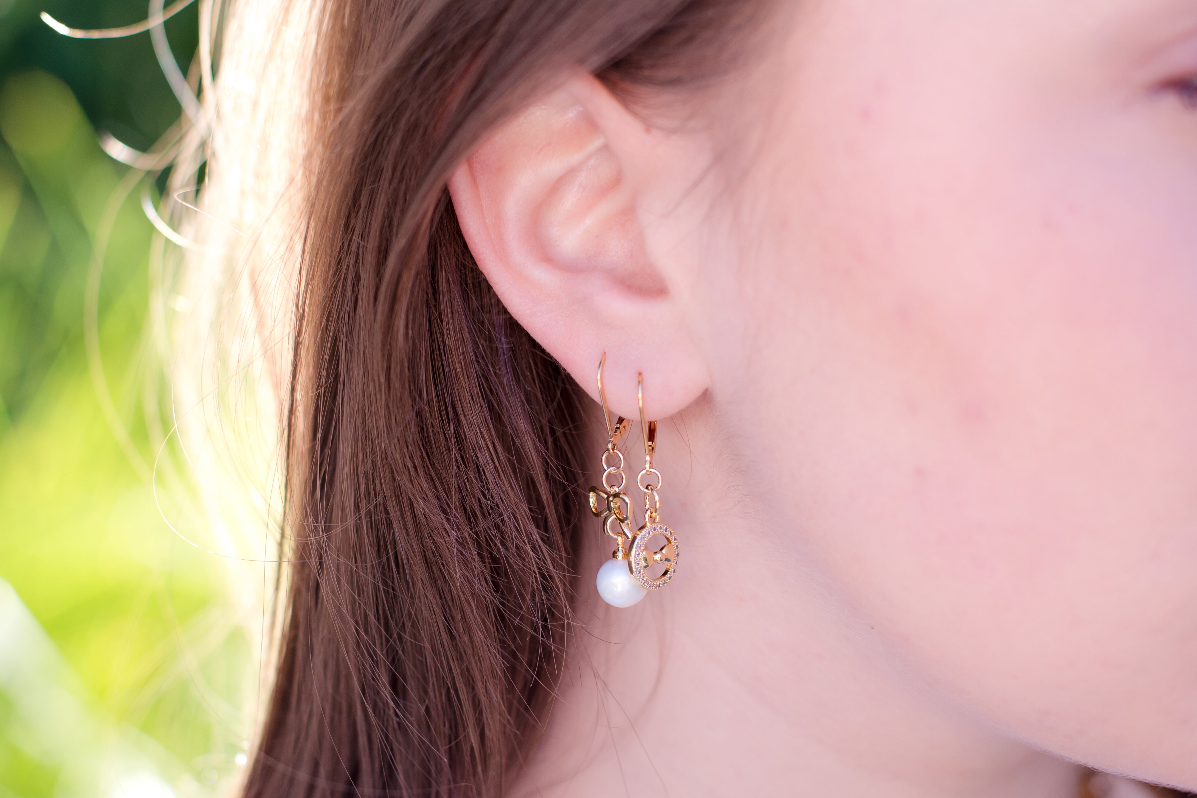 The Grant - Circle Bow Leverback Drop Earrings